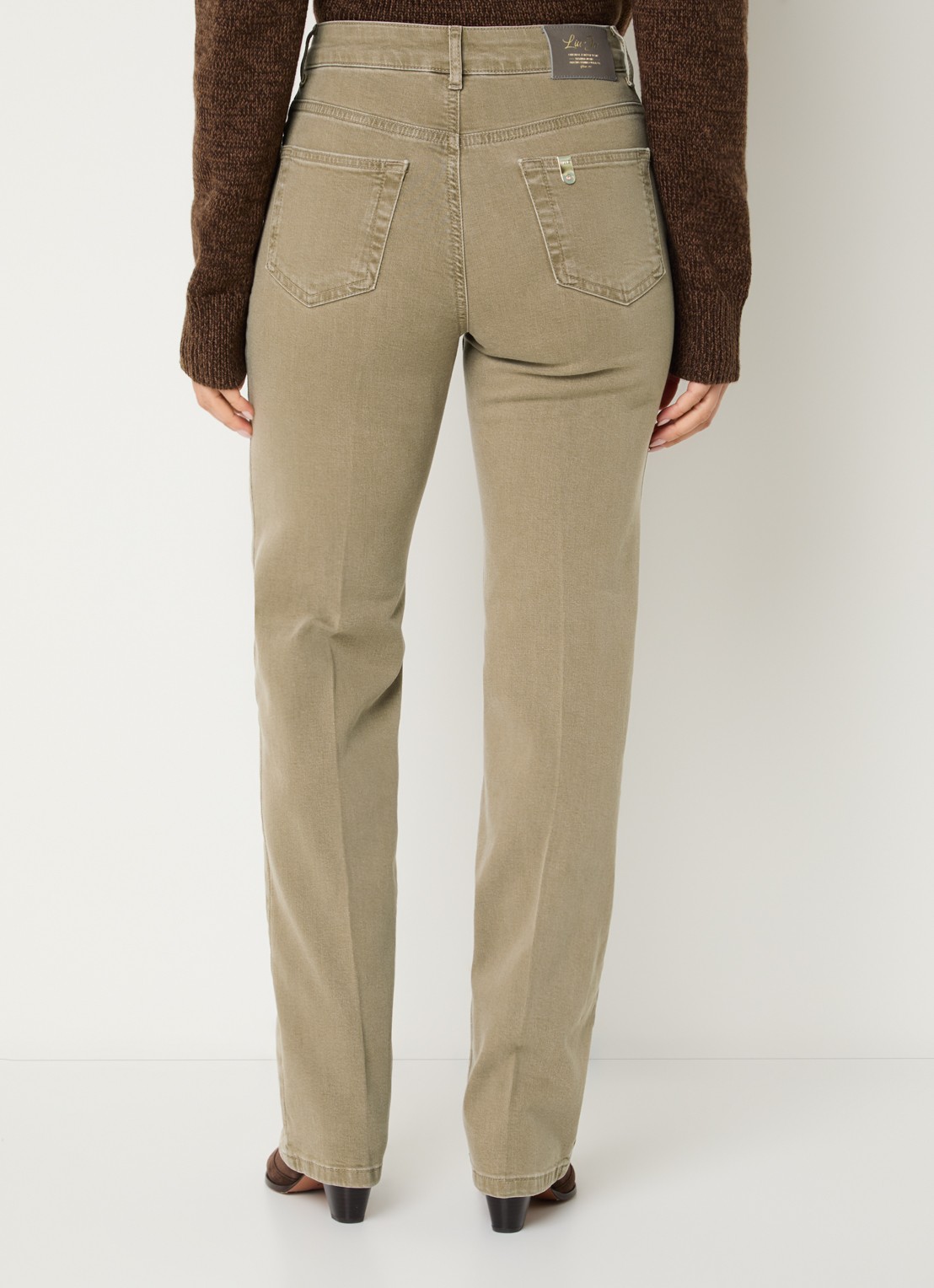 Liu Jo High waist flared fit jeans met gekleurde wassing - achterkant 3 khaki