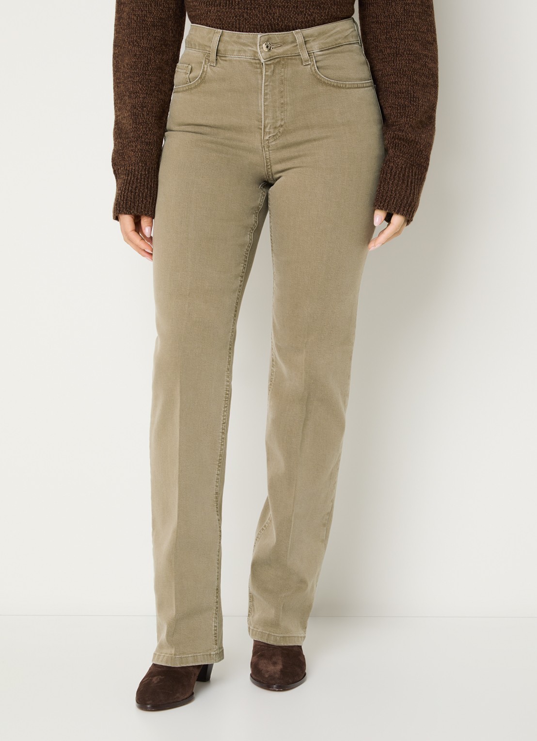 Liu Jo High waist flared fit jeans met gekleurde wassing - detail 4 khaki