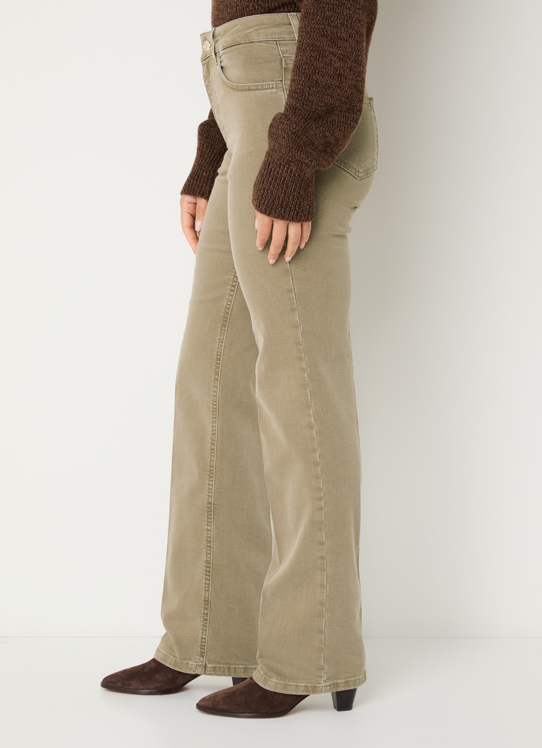 Liu Jo High waist flared fit jeans met gekleurde wassing - detail 5 khaki