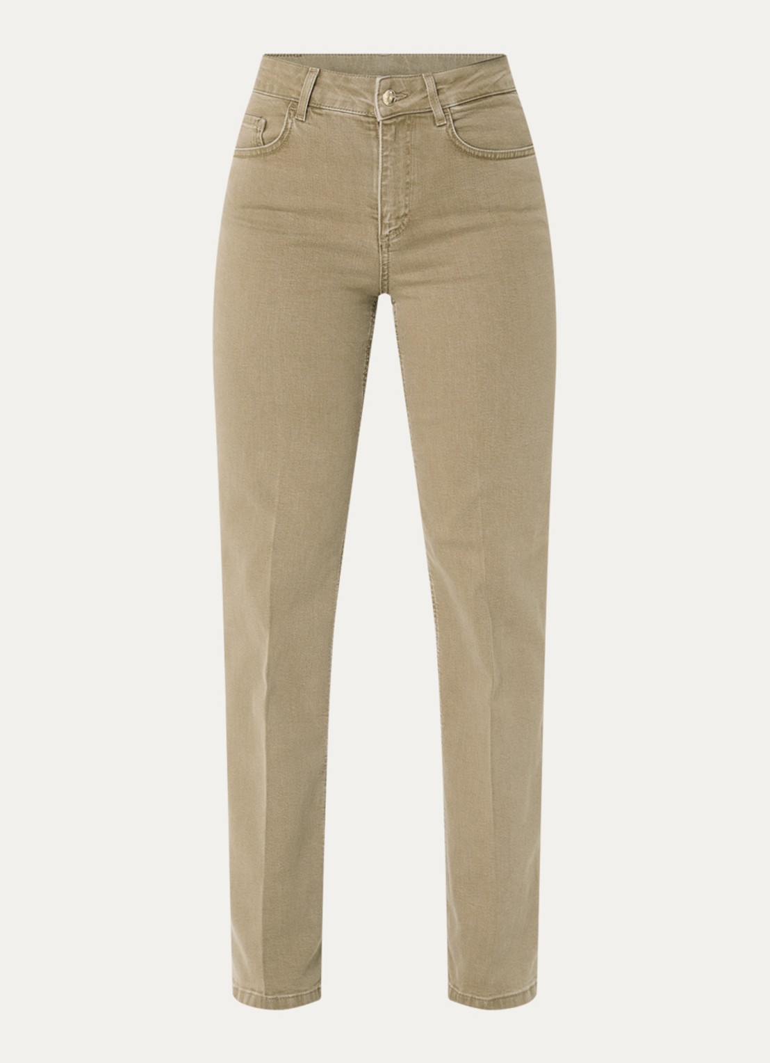 Liu Jo High waist flared fit jeans met gekleurde wassing - voorkant khaki