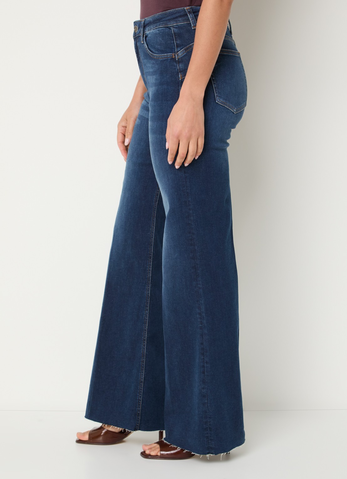 Liu Jo High waist flared fit jeans met medium wassing - detail 5 indigo