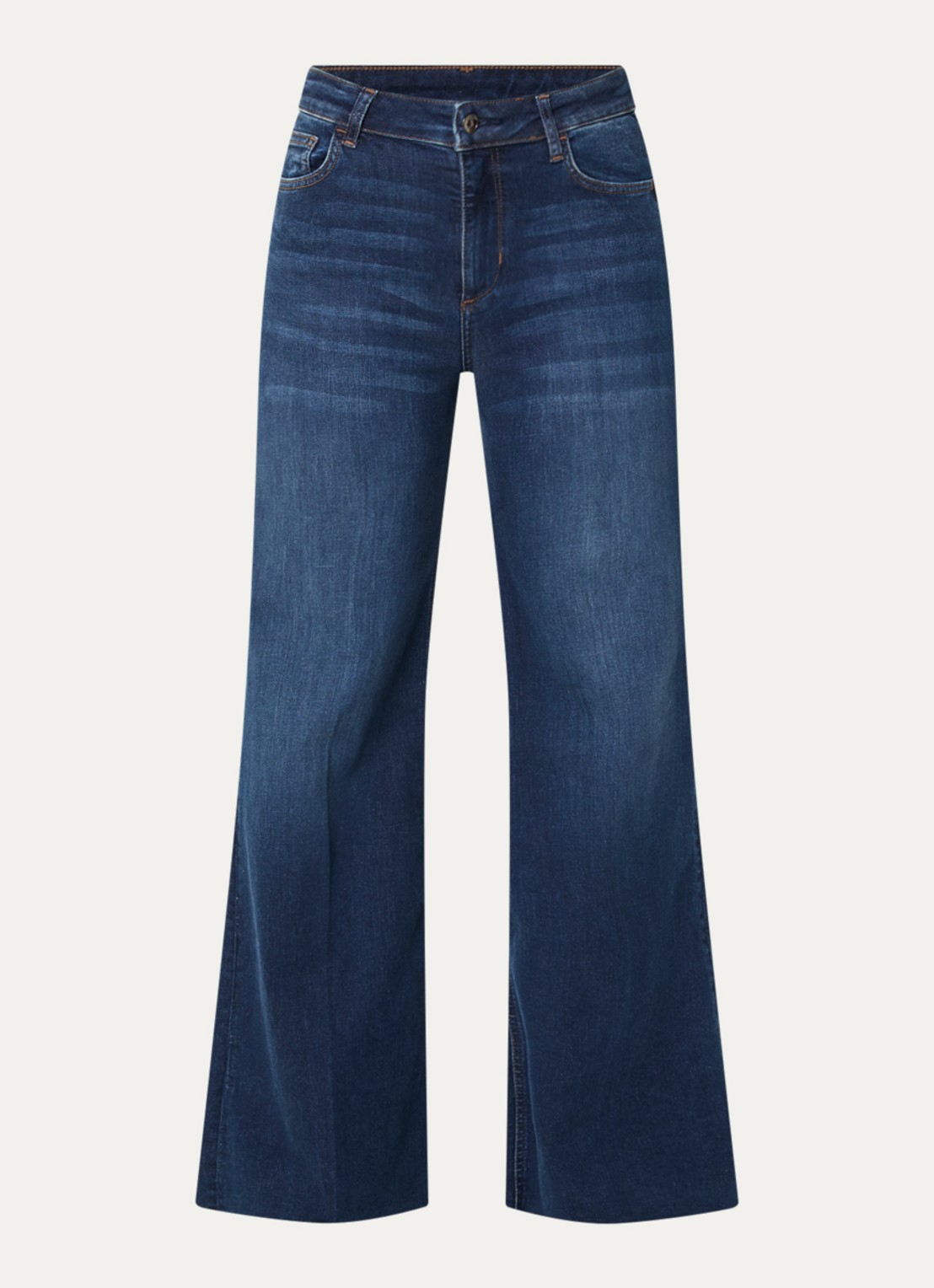 Liu Jo High waist flared fit jeans met medium wassing - voorkant 2 indigo
