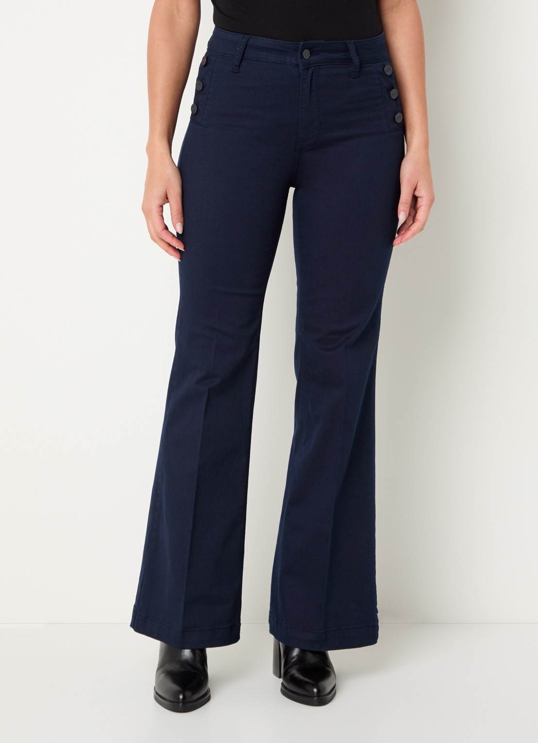 Liu Jo High waist flared fit pantalon met steekzakken - detail 3 wit