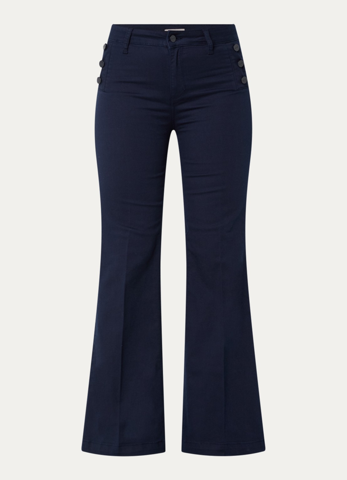 Liu Jo High waist flared fit pantalon met steekzakken - voorkant wit