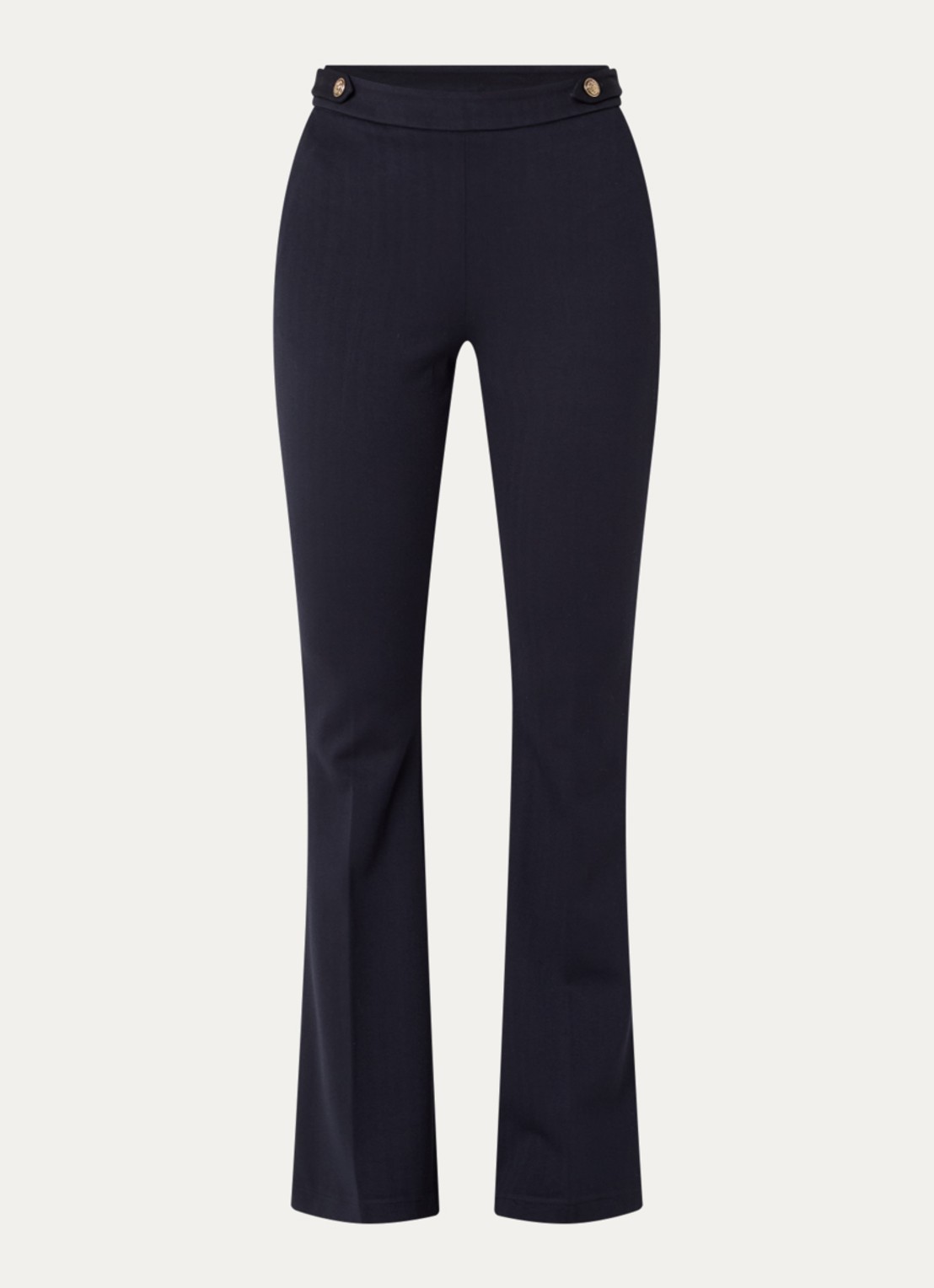 Liu Jo High waist flared fit pantalon met steekzakken - voorkant 3 donkerblauw