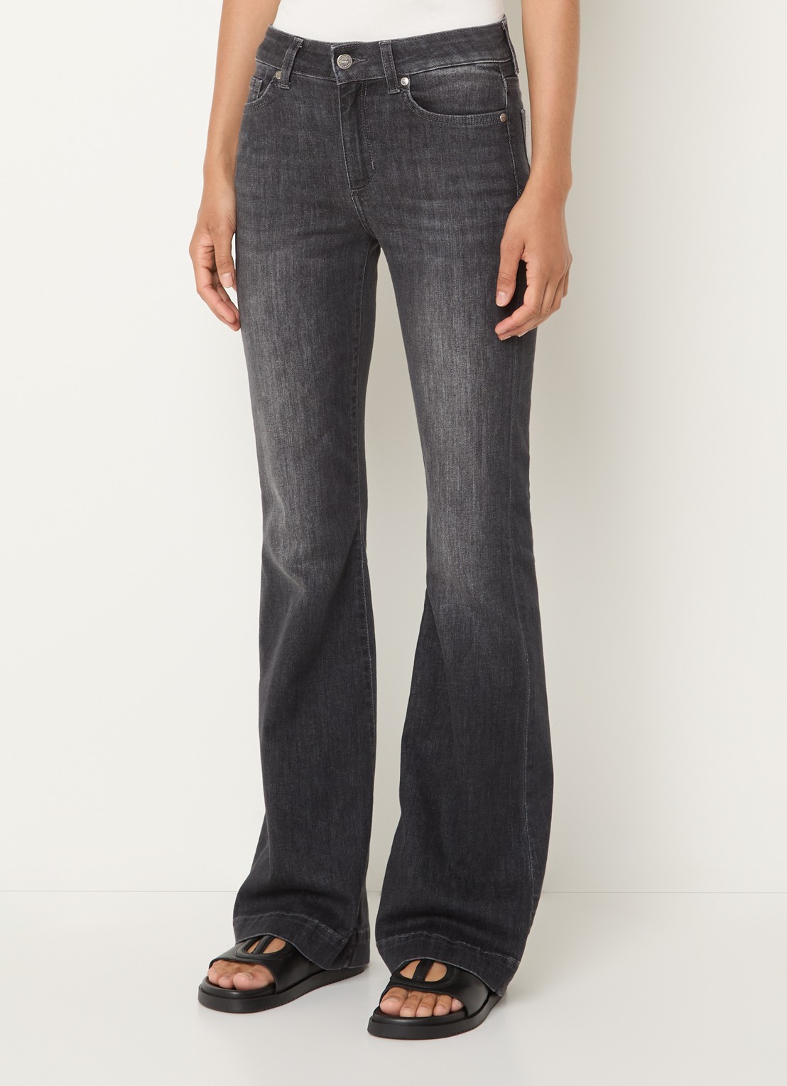 Liu Jo High waist flared jeans met gekleurde wassing - detail 2 antraciet