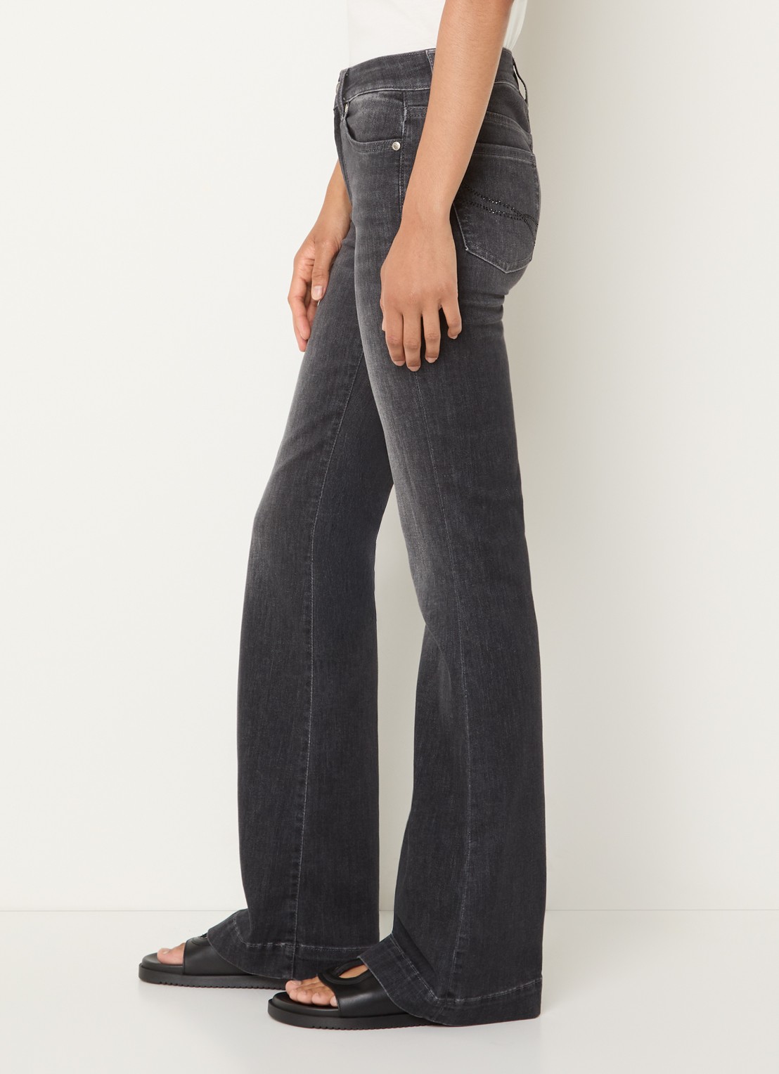Liu Jo High waist flared jeans met gekleurde wassing - detail 3 antraciet
