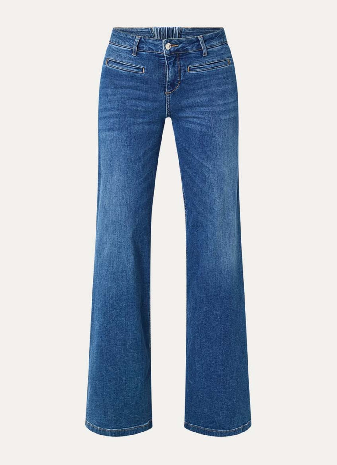 Liu Jo High waist flared jeans met medium wassing - voorkant indigo
