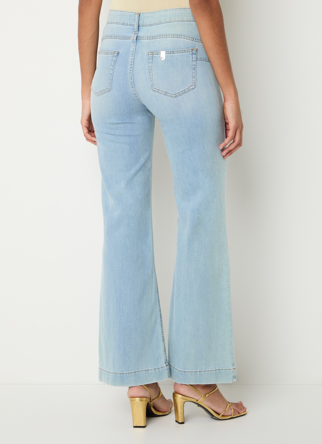 Liu Jo High waist flared jeans met medium wassing - achterkant 2 lichtblauw