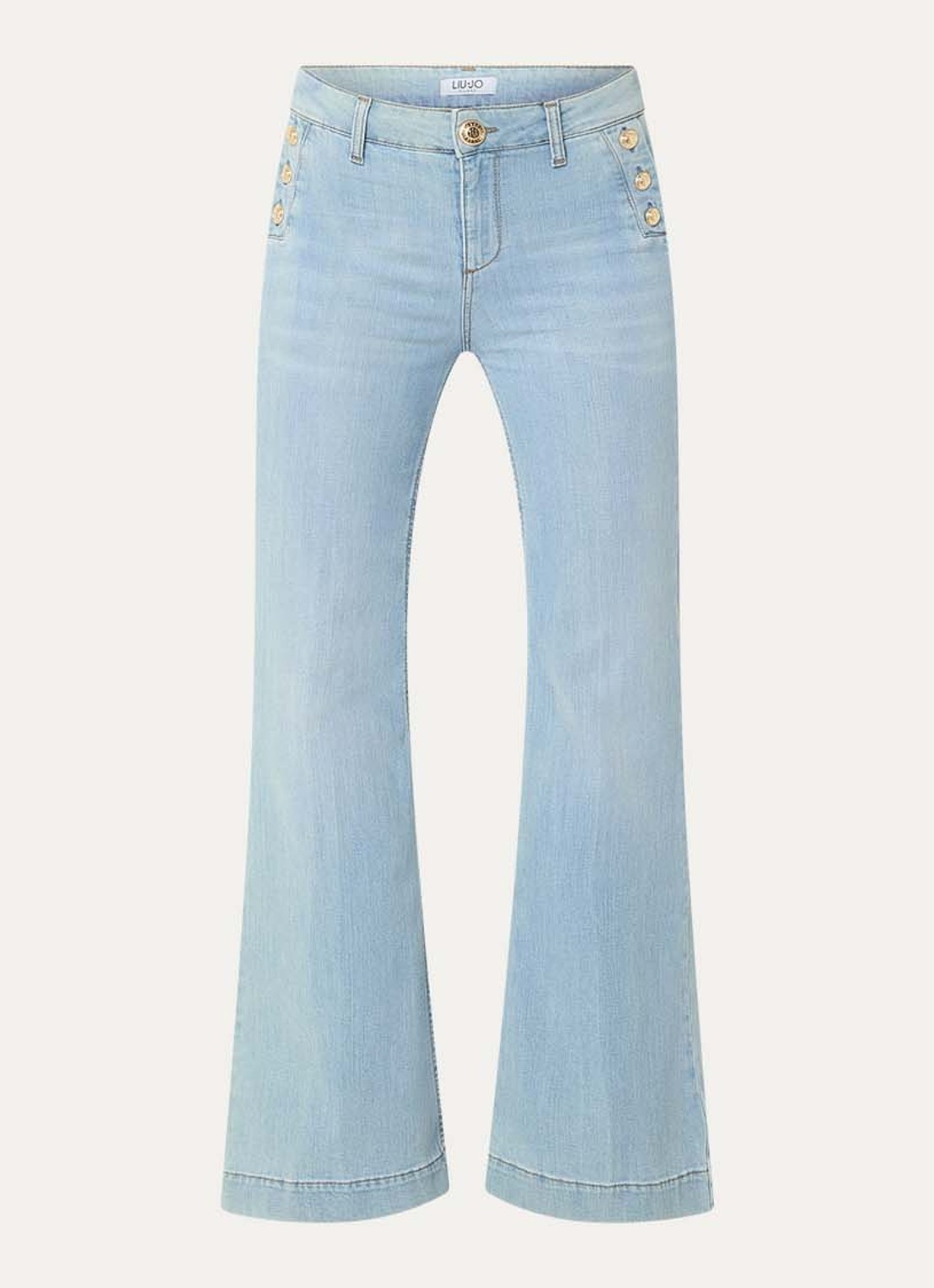 Liu Jo High waist flared jeans met medium wassing - voorkant 3 lichtblauw