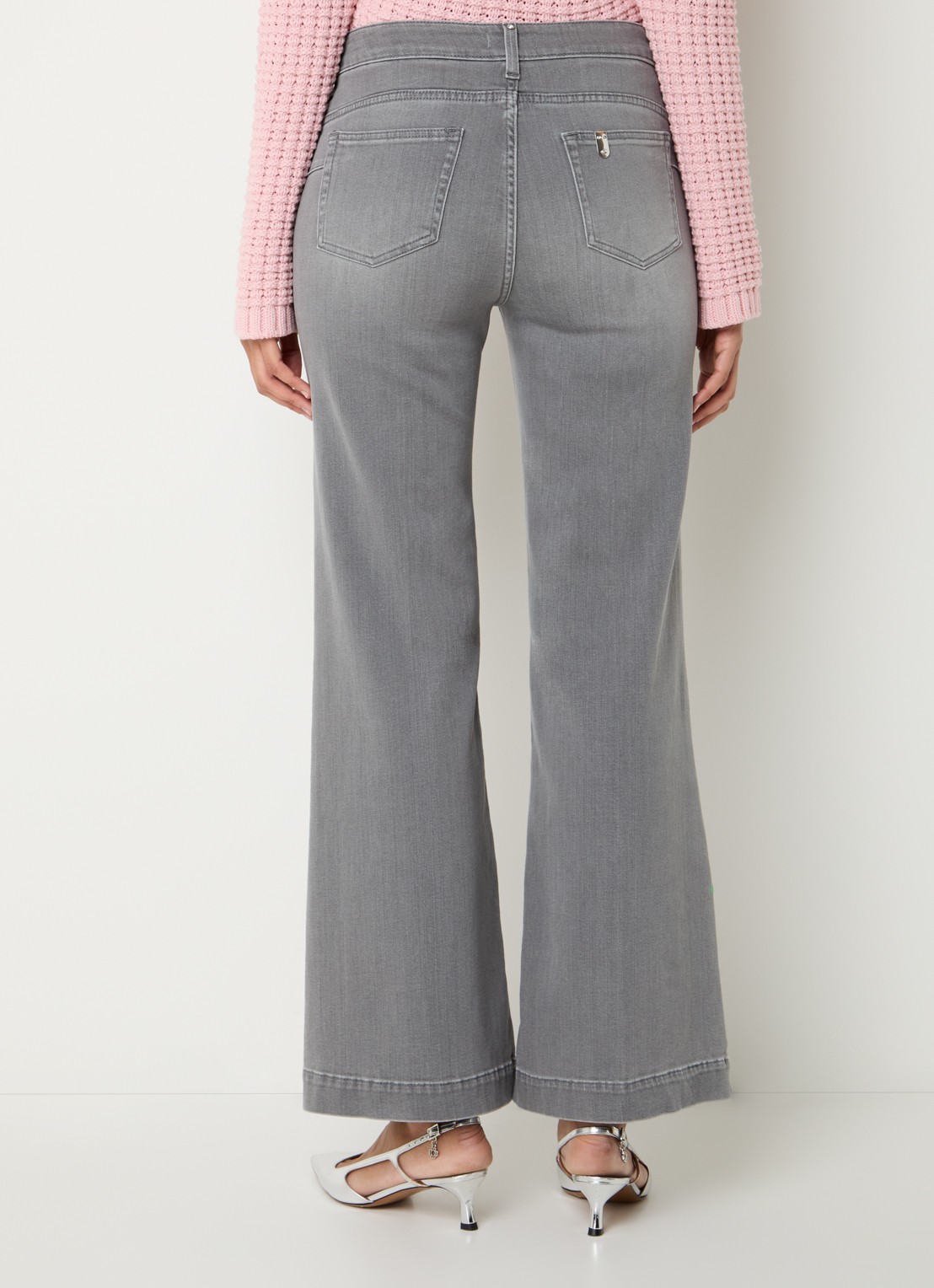 Liu Jo High waist flared jeans met medium wassing - achterkant 4 grijs