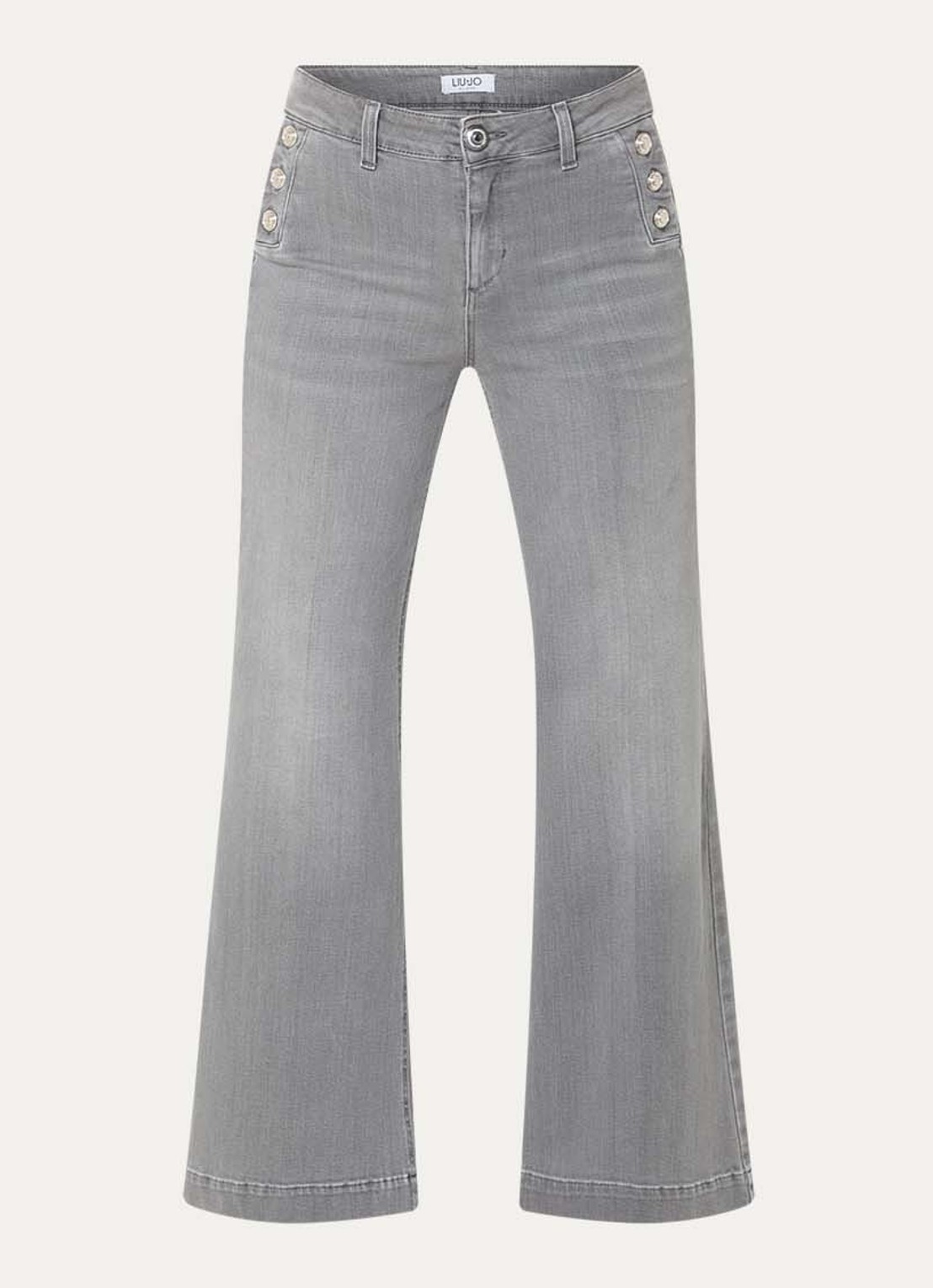 Liu Jo High waist flared jeans met medium wassing - voorkant grijs