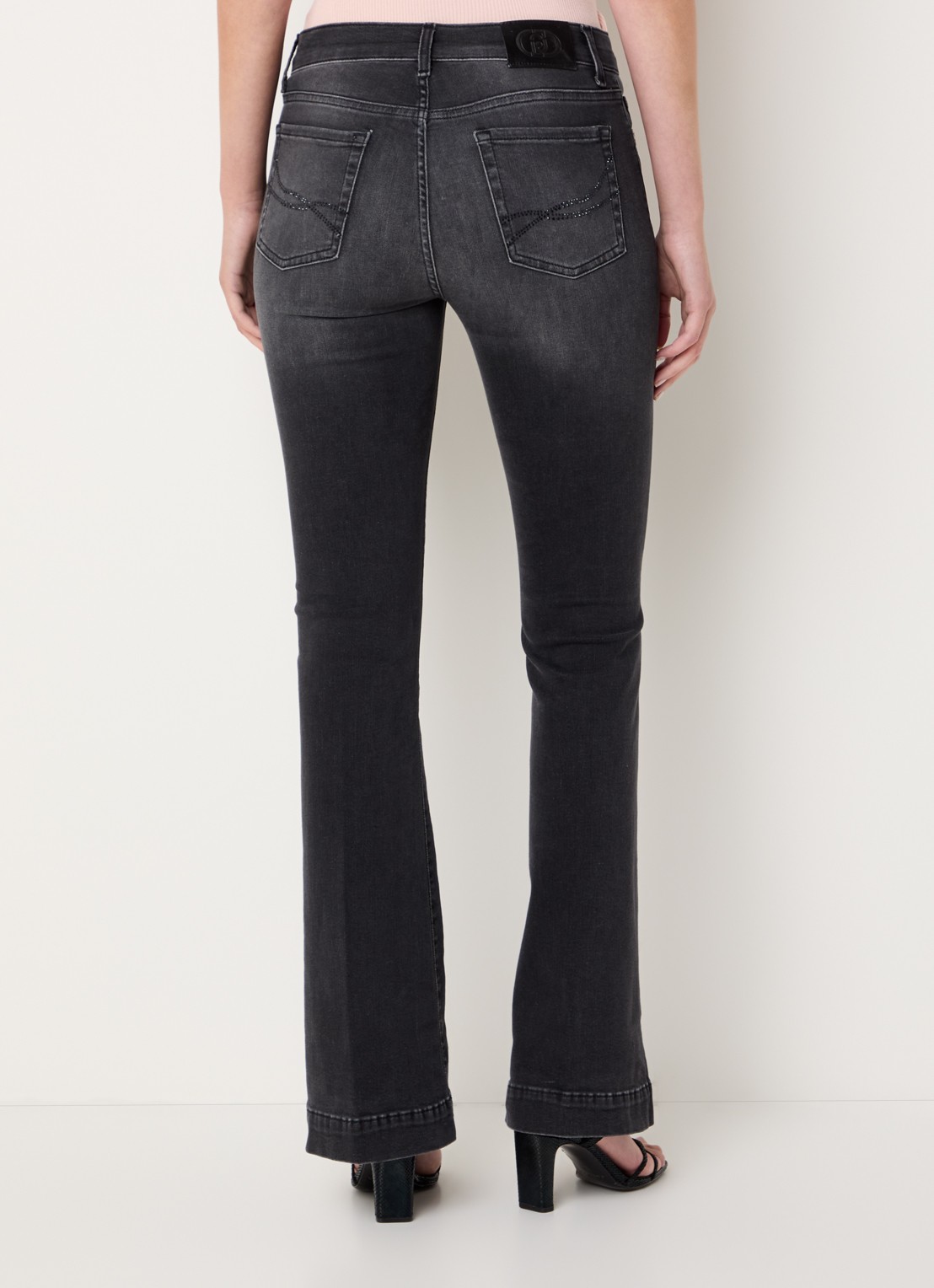 Liu Jo High waist flared jeans met steekzakken - achterkant donkergrijs
