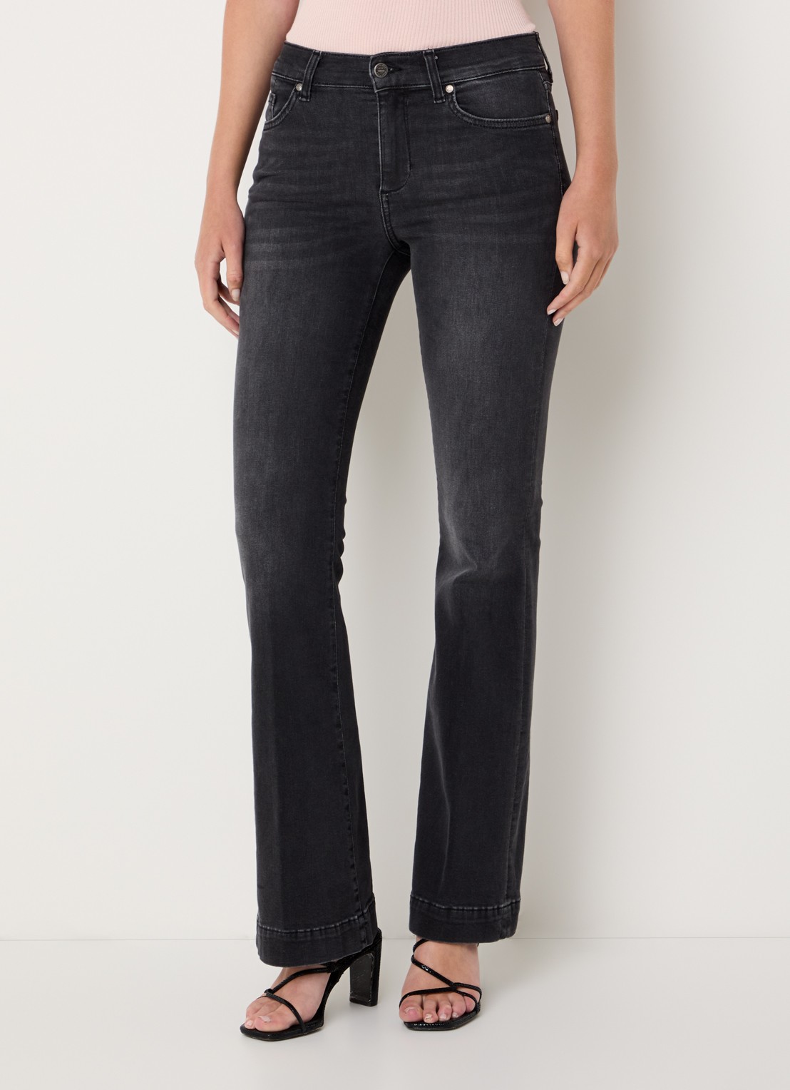 Liu Jo High waist flared jeans met steekzakken - detail 2 donkergrijs