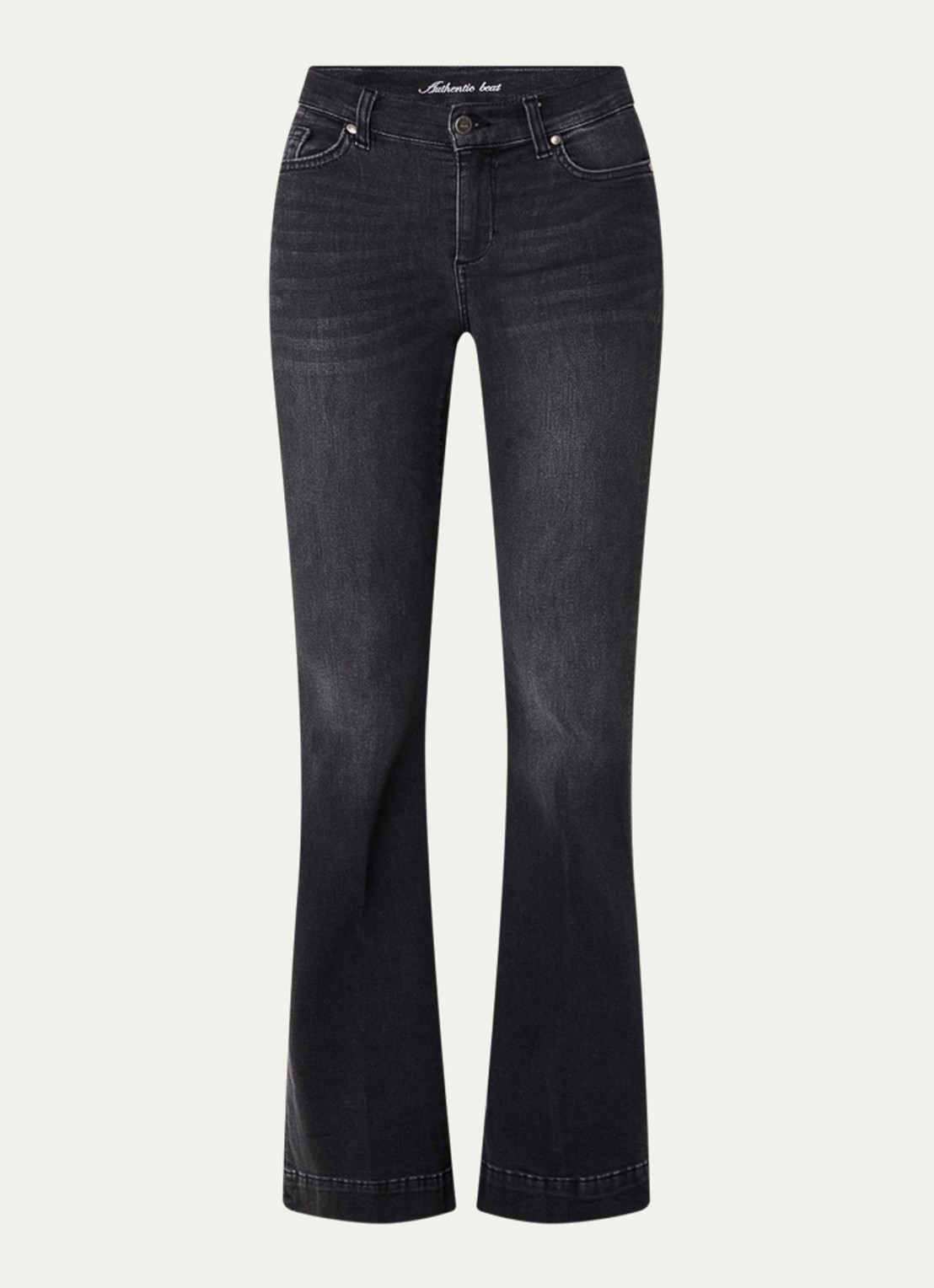 Liu Jo High waist flared jeans met steekzakken - voorkant 4 donkergrijs
