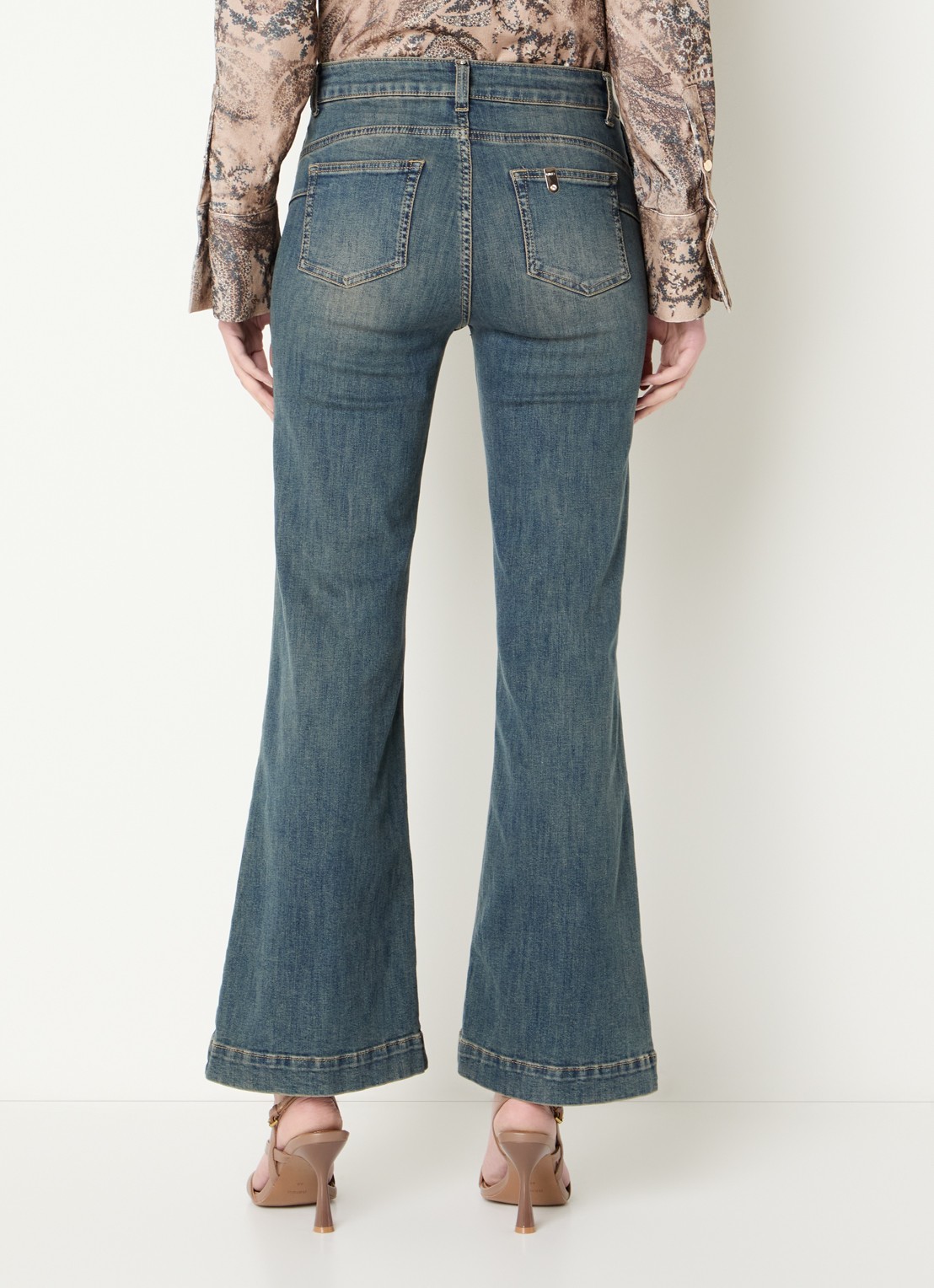 Liu Jo High waist flared jeans met steekzakken - achterkant blauw