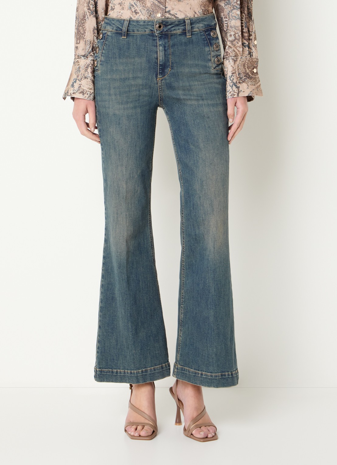 Liu Jo High waist flared jeans met steekzakken - detail 2 blauw