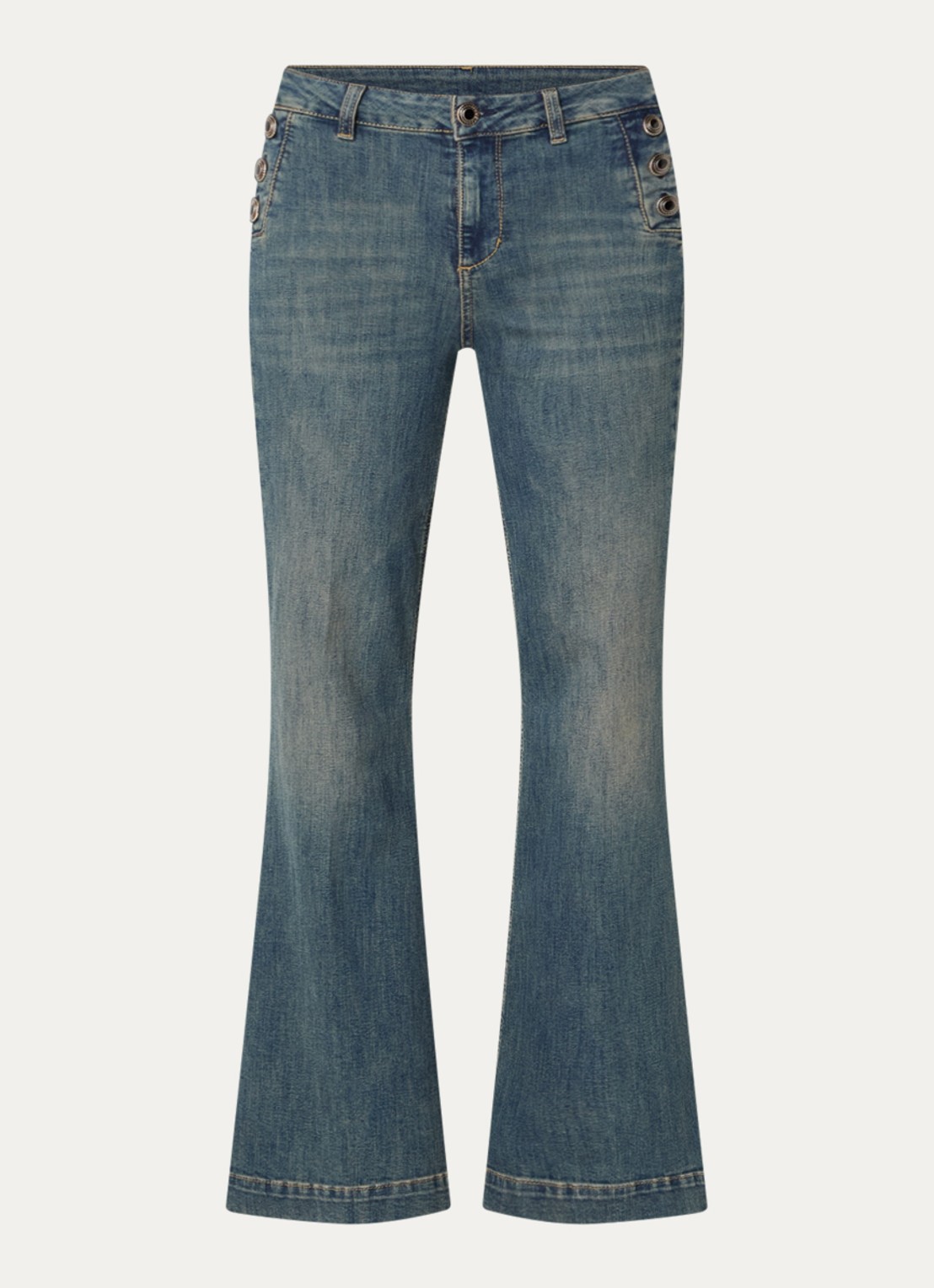 Liu Jo High waist flared jeans met steekzakken - voorkant 3 blauw