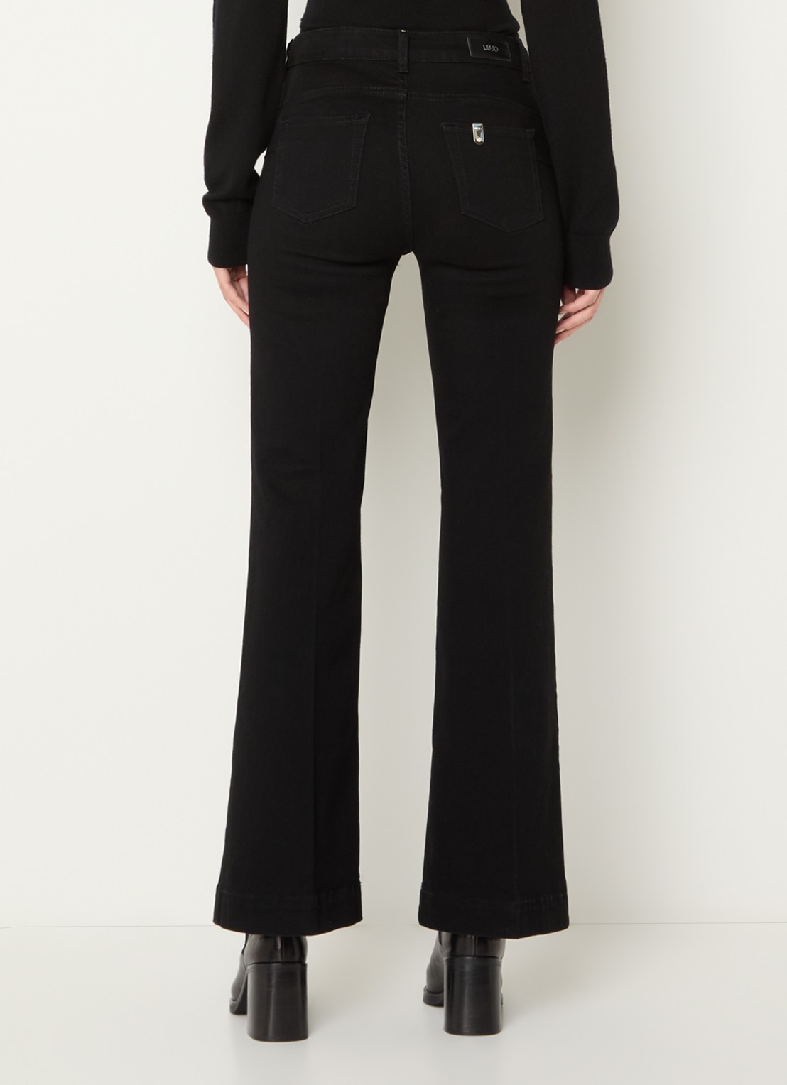 Liu Jo High waist flared jeans met steekzakken - achterkant 4 zwart