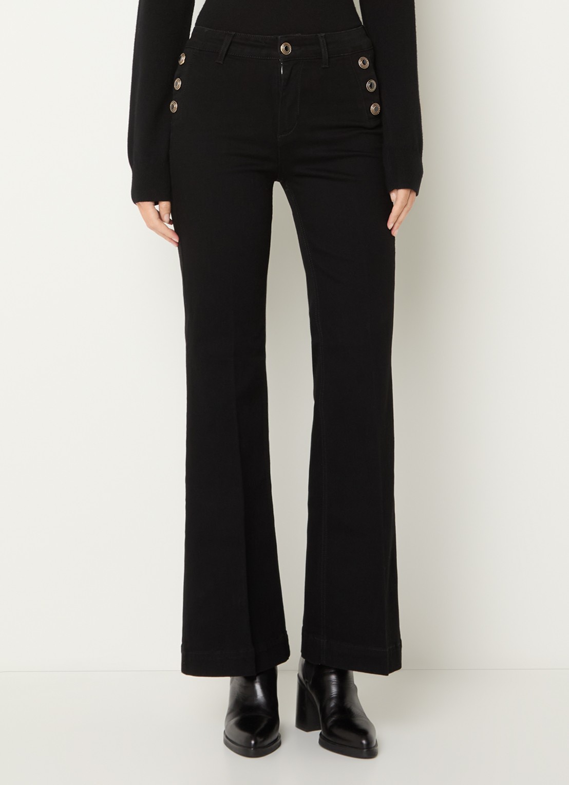 Liu Jo High waist flared jeans met steekzakken - detail 3 zwart