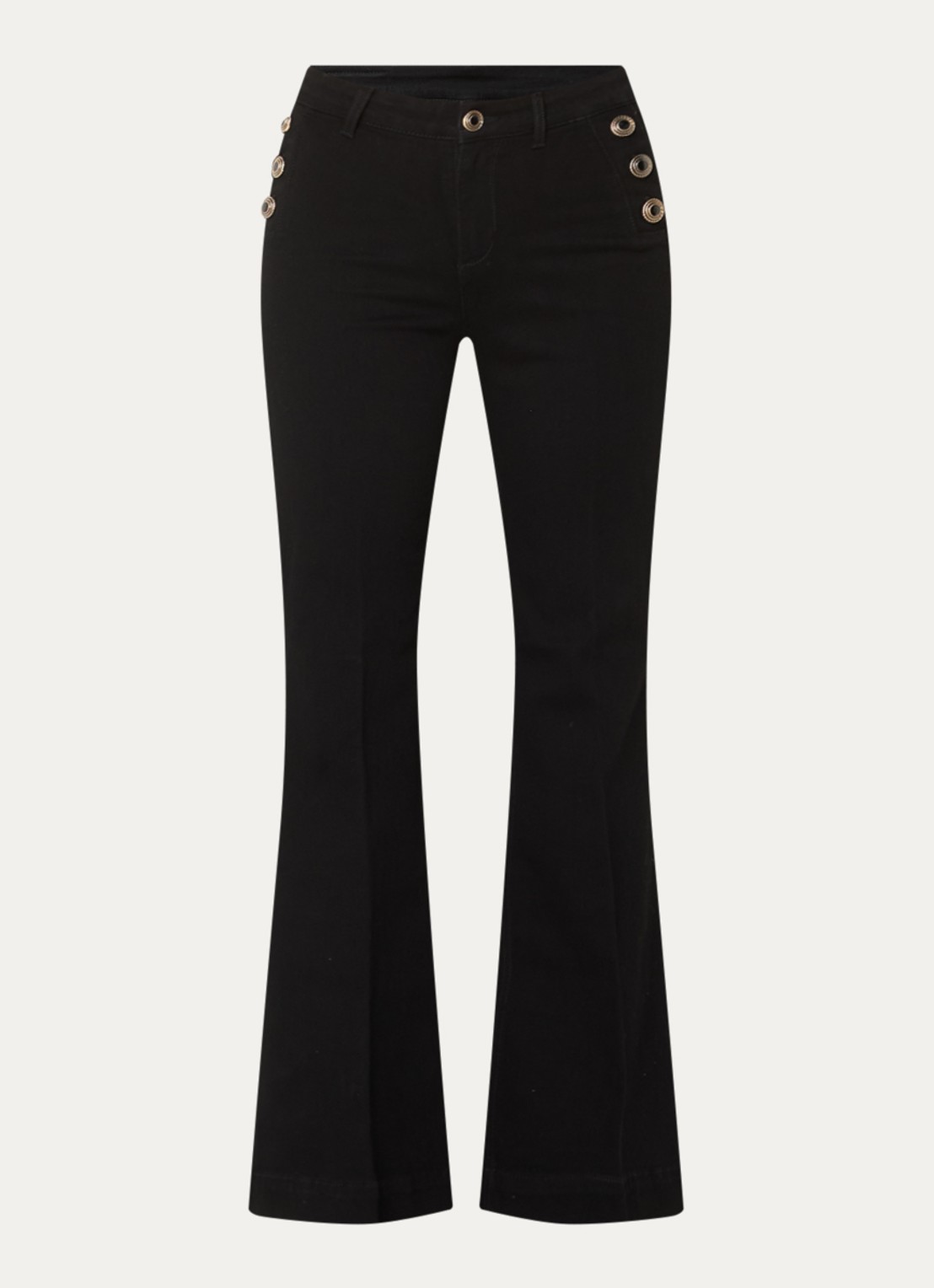 Liu Jo High waist flared jeans met steekzakken - voorkant zwart