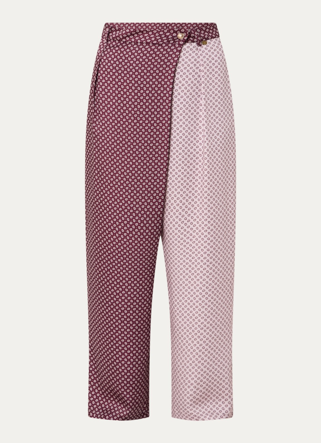 Liu Jo High waist loose fit broek met print en steekzakken - voorkant 3 aubergine
