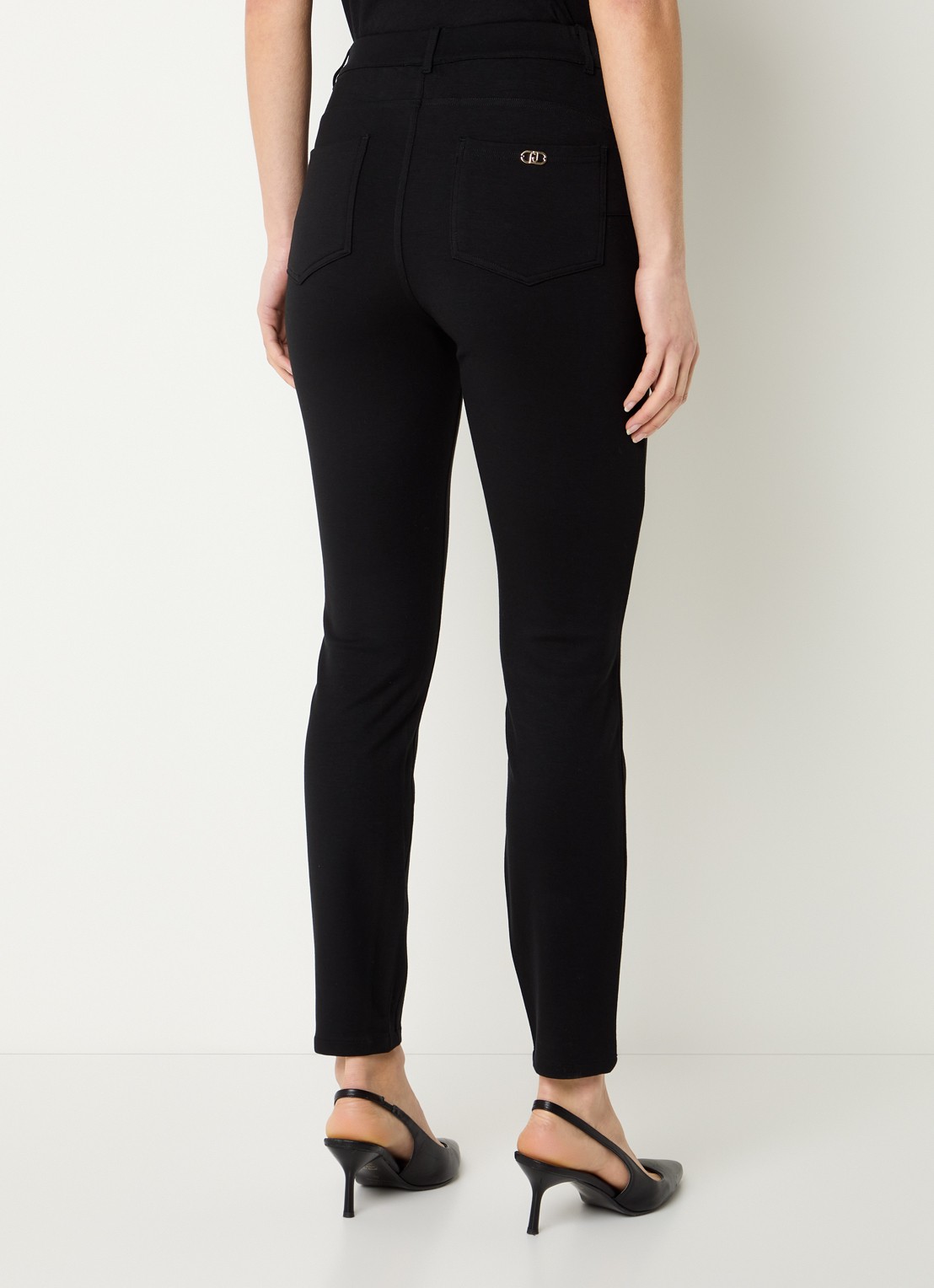Liu Jo High waist skinny fit broek van jersey  - achterkant 2 zwart