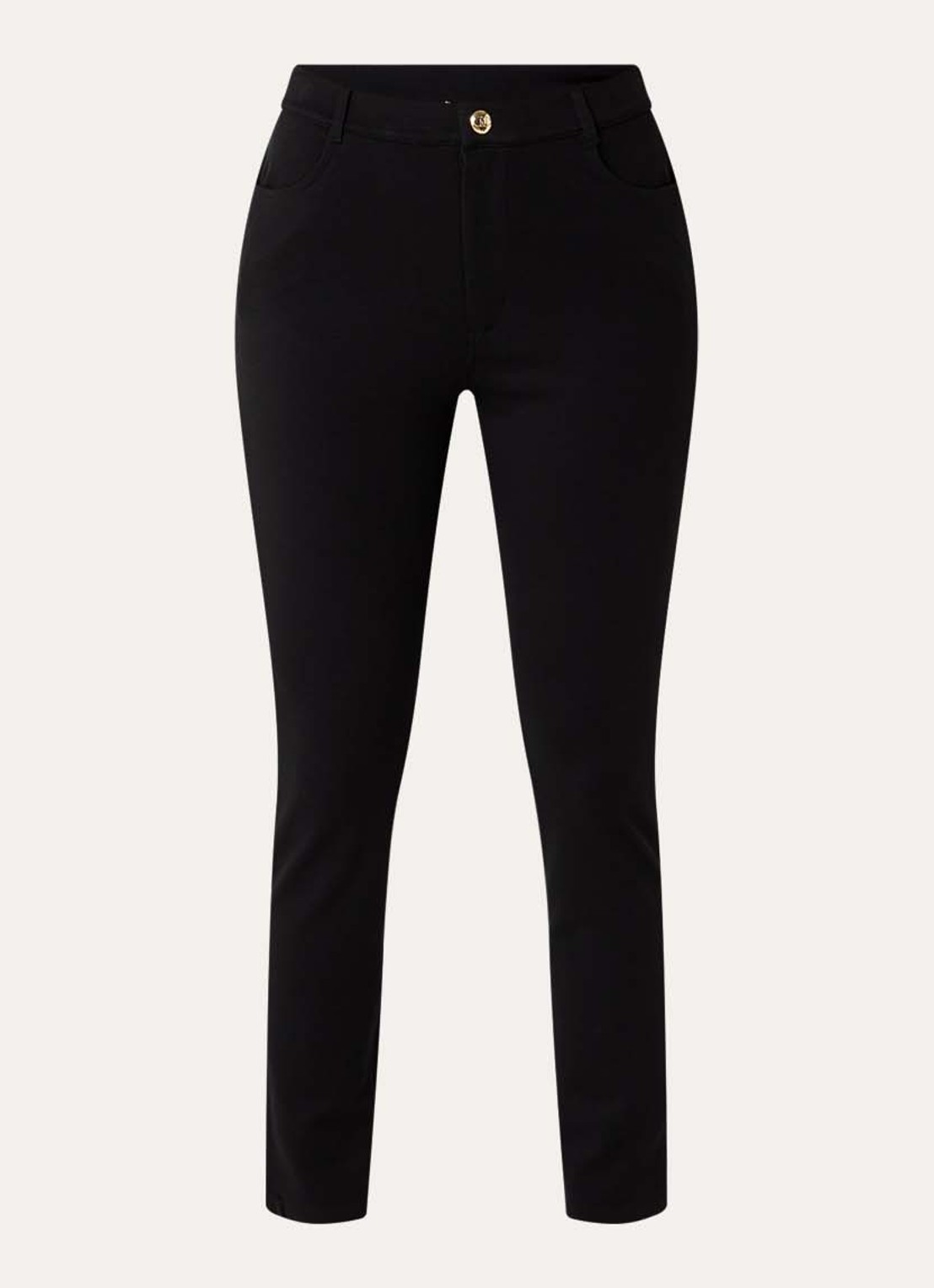 Liu Jo High waist skinny fit broek van jersey  - voorkant 3 zwart