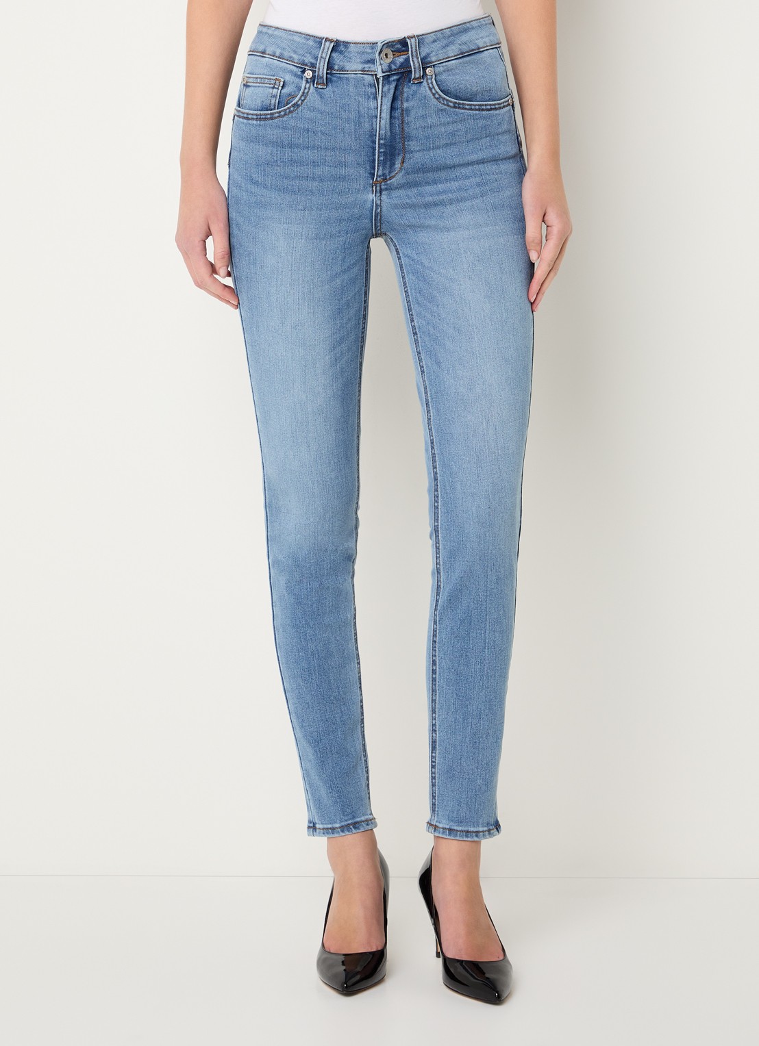 Liu Jo High waist skinny fit jeans met lichte wassing - detail 2 indigo