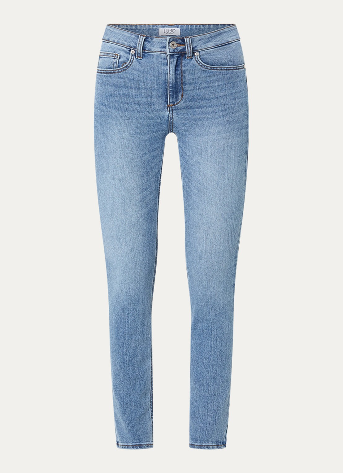 Liu Jo High waist skinny fit jeans met lichte wassing - voorkant 4 indigo