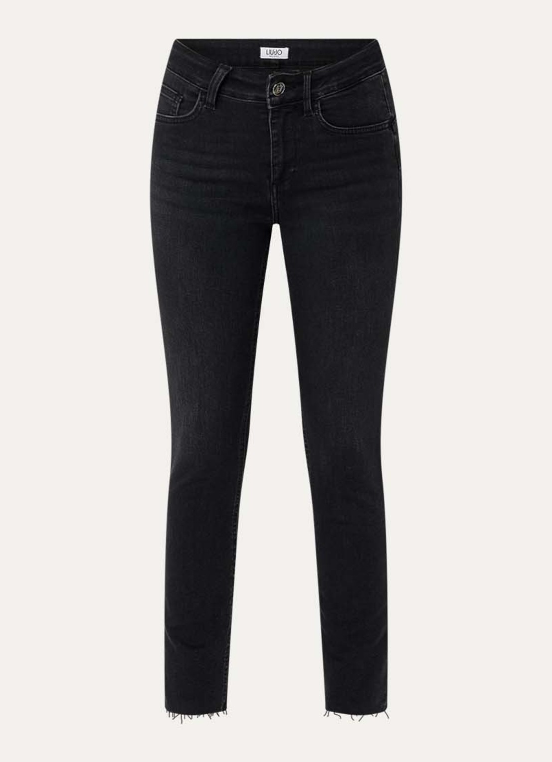 Liu Jo High waist skinny jeans  met gekleurde wassing - voorkant 4 zwart