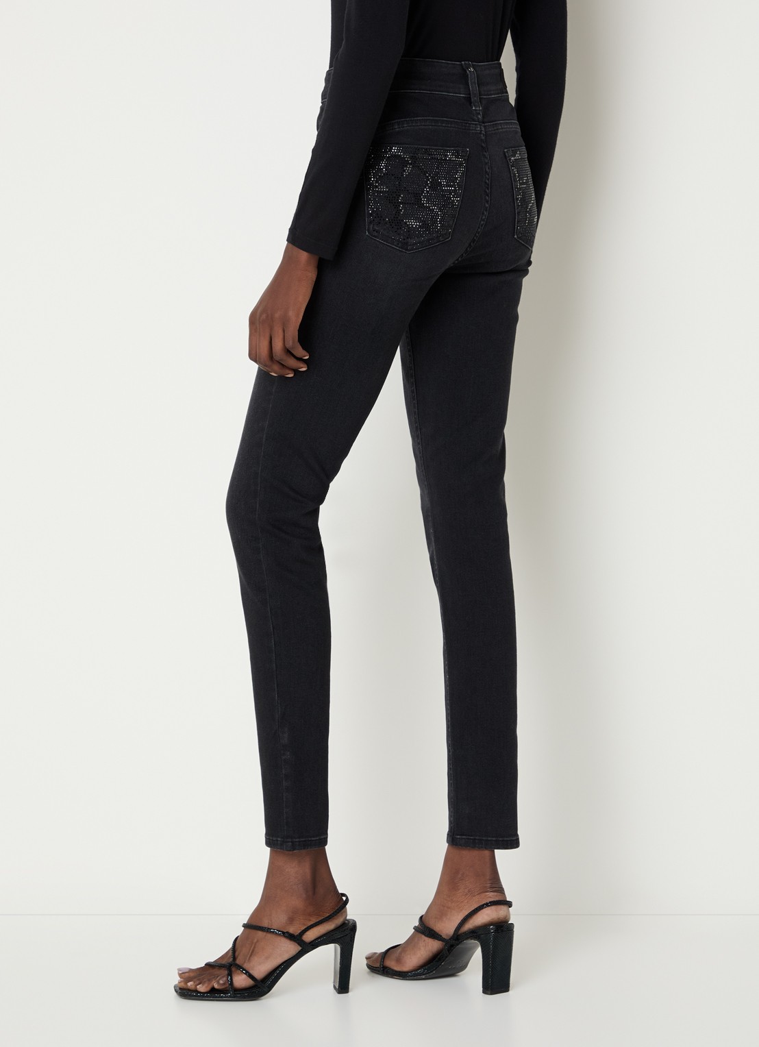 Liu Jo High waist skinny jeans met gekleurde wassing - achterkant 3 zwart