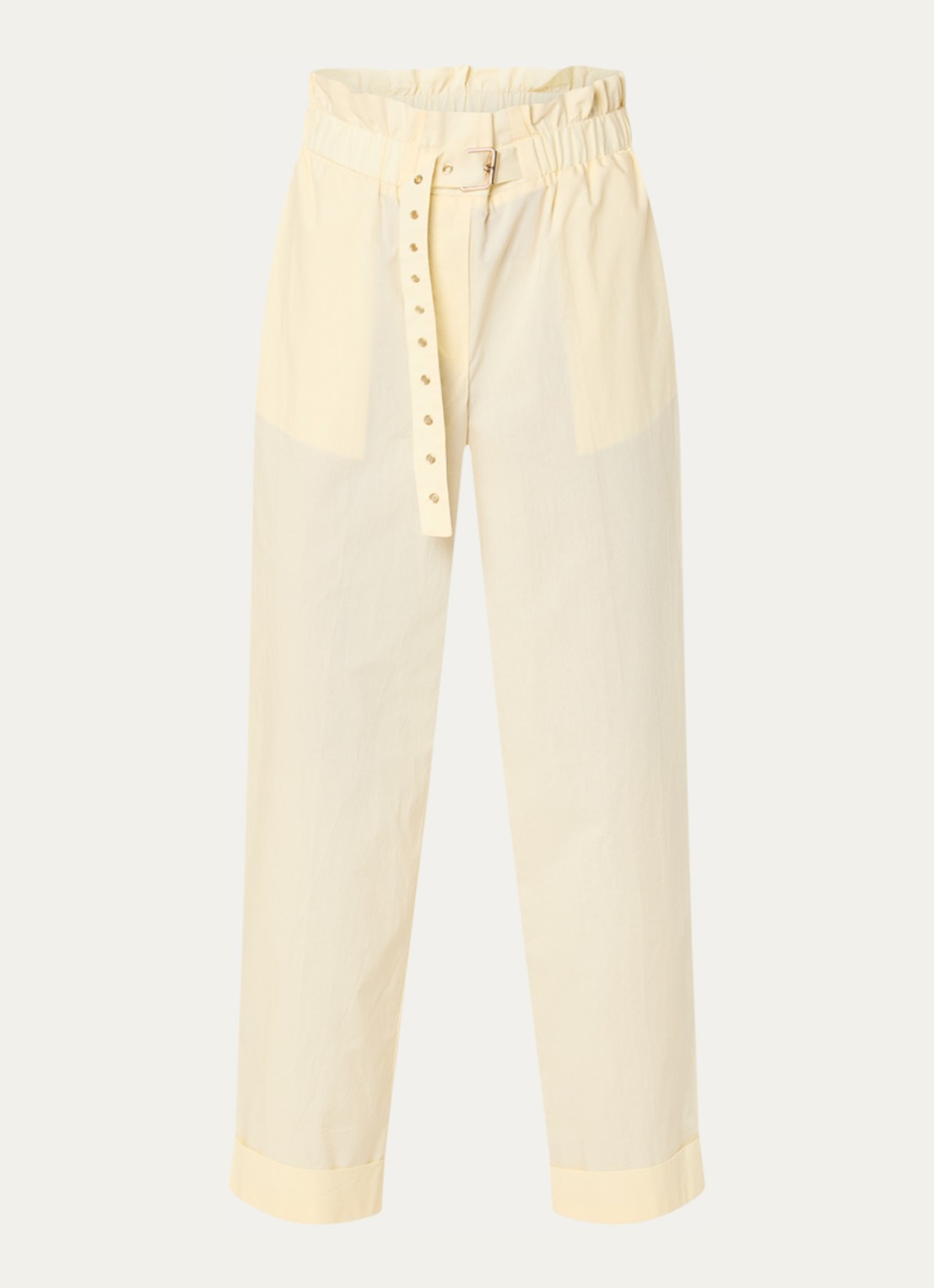 Liu Jo High waist straight fit broek met steekzakken - voorkant lichtgeel