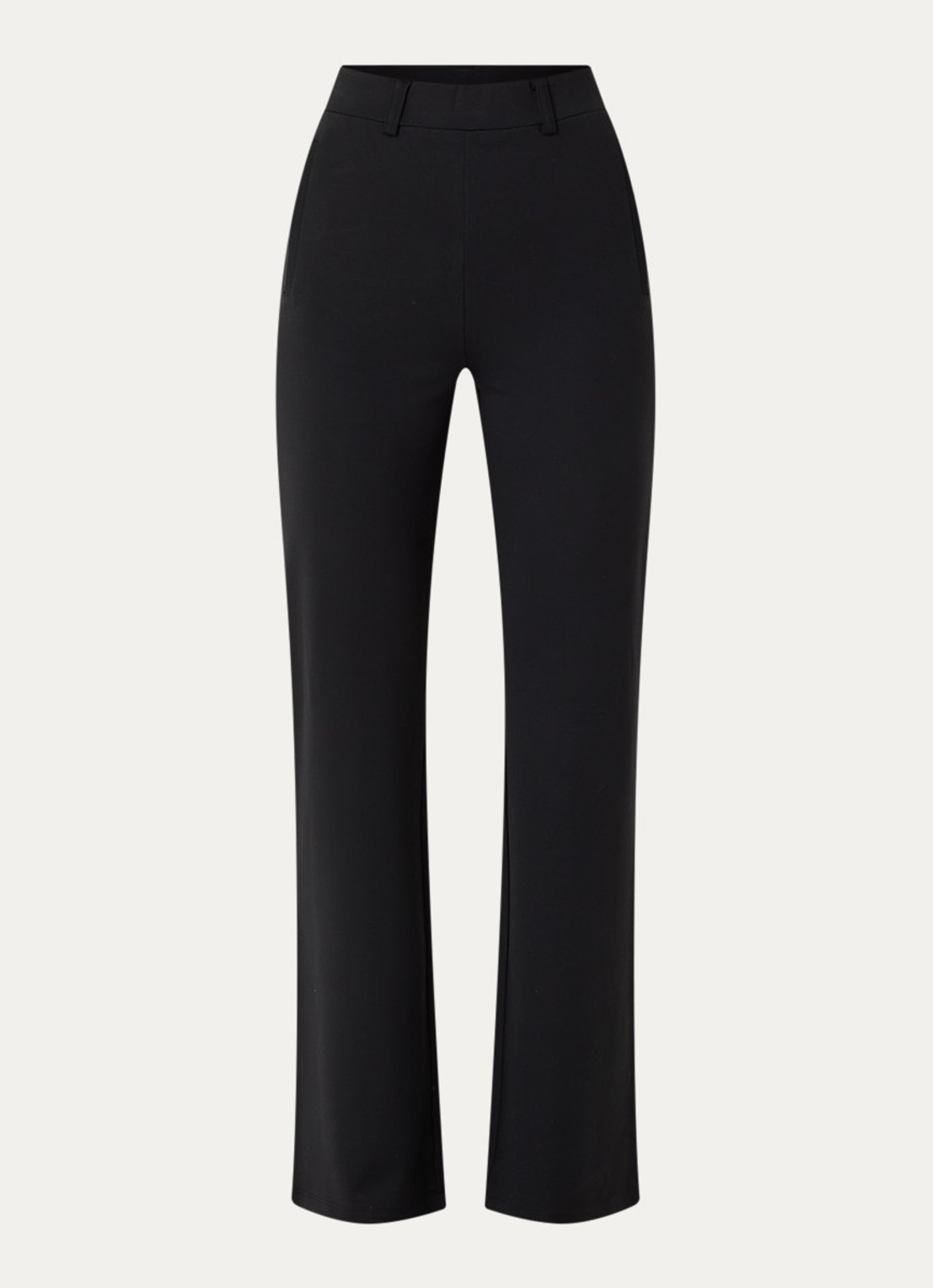 Liu Jo High waist straight fit pantalon met stretch - voorkant 3 zwart