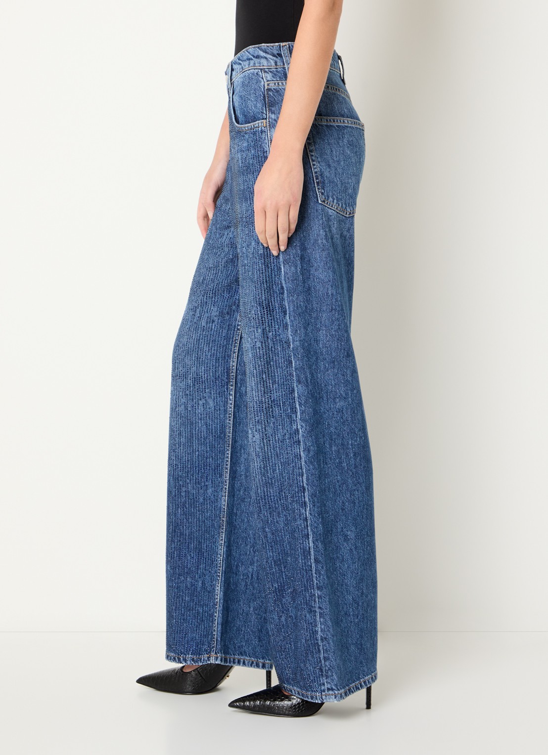 Liu Jo High waist straight leg jeans met strass en steekzakken - detail 5 indigo