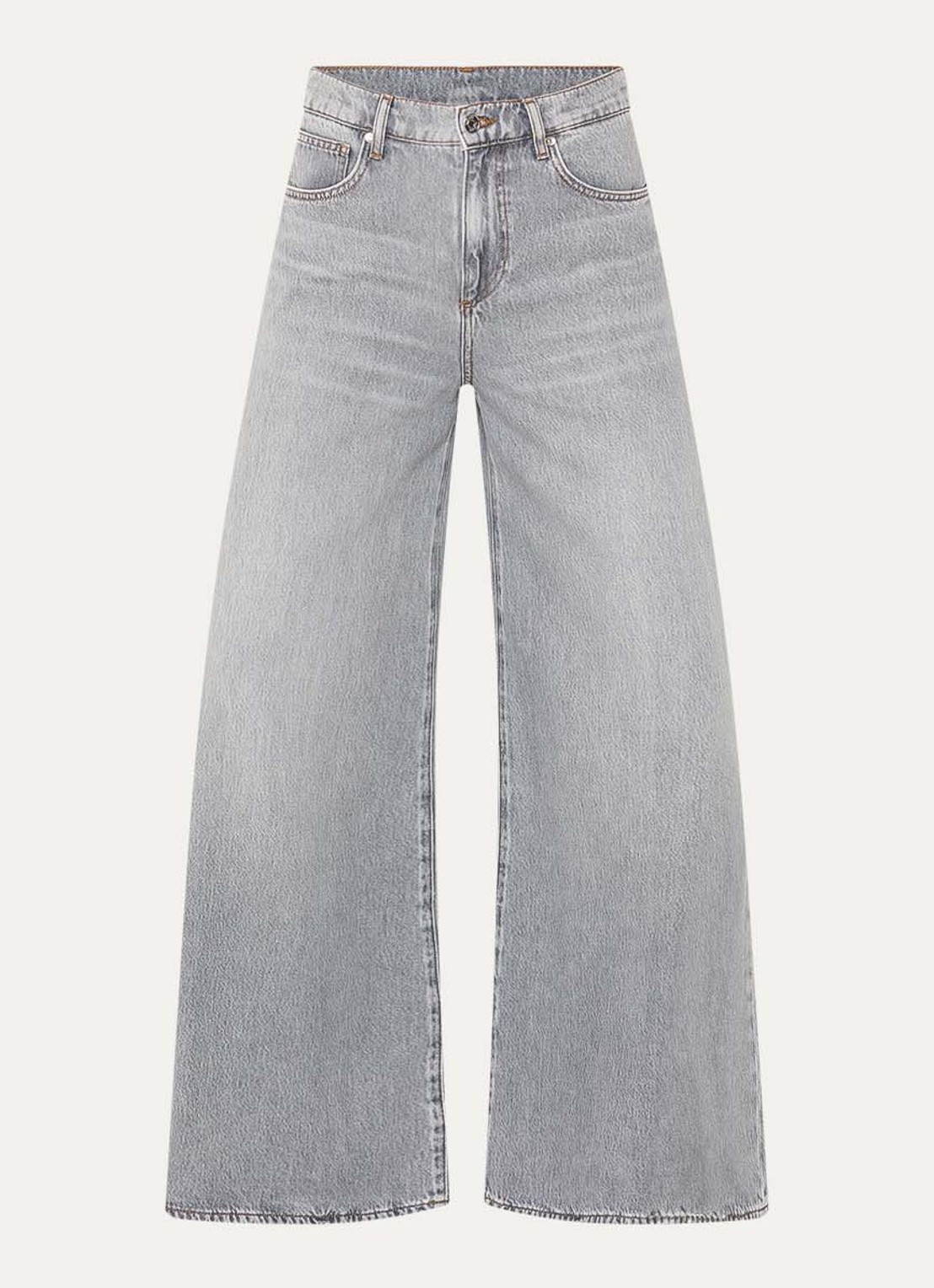 Liu Jo High waist wide leg jeans met gekleurde wassing - voorkant 4 lichtgrijs