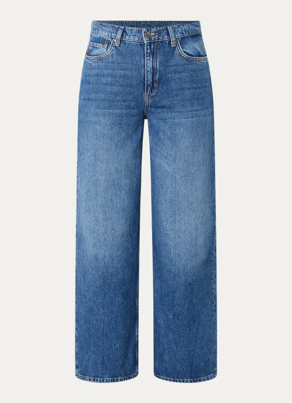 Liu Jo High waist wide leg jeans met medium wassing  - voorkant 2 indigo