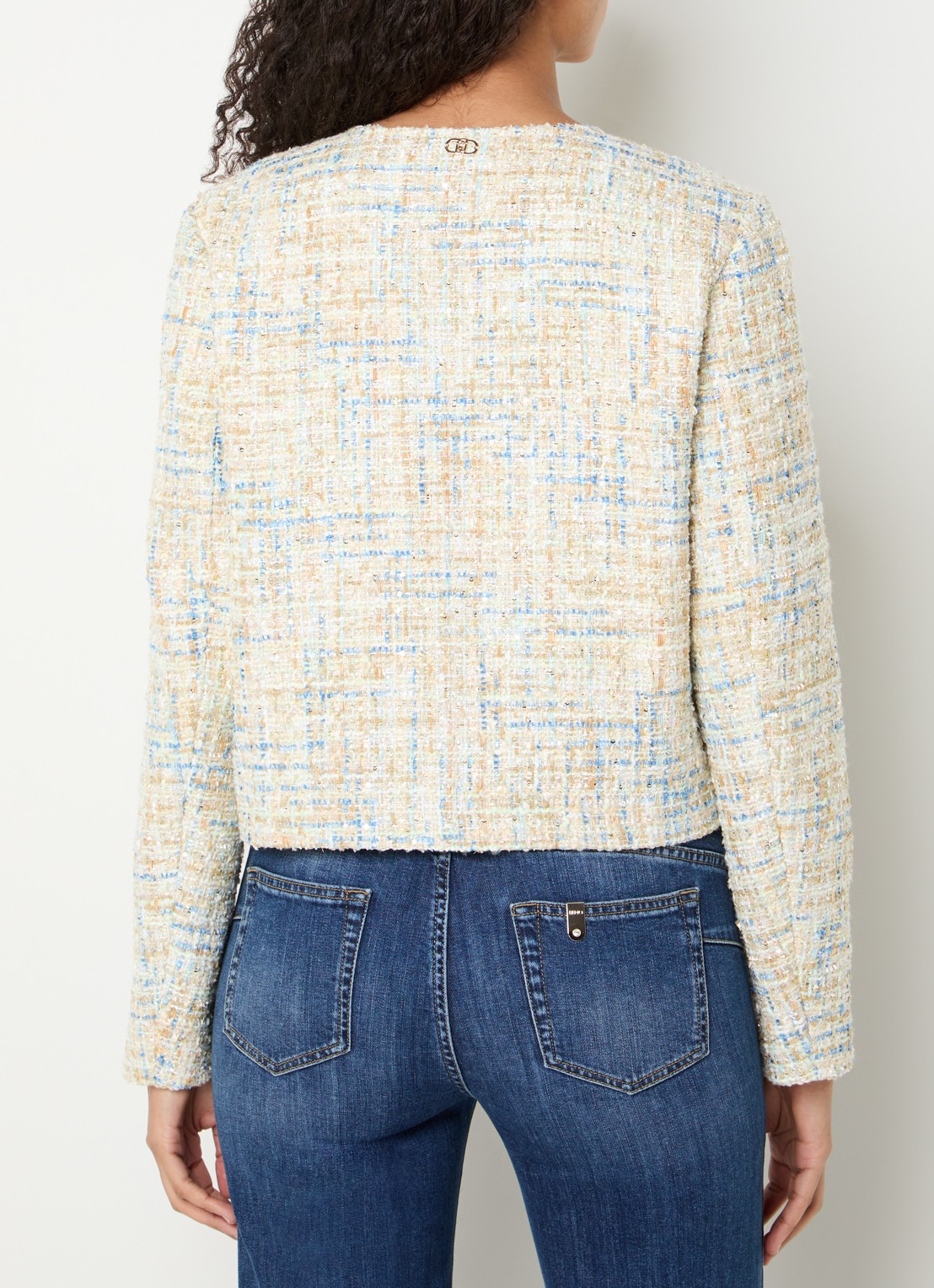 Liu Jo Jack met tweed-look en sierknopen - achterkant 2 creme