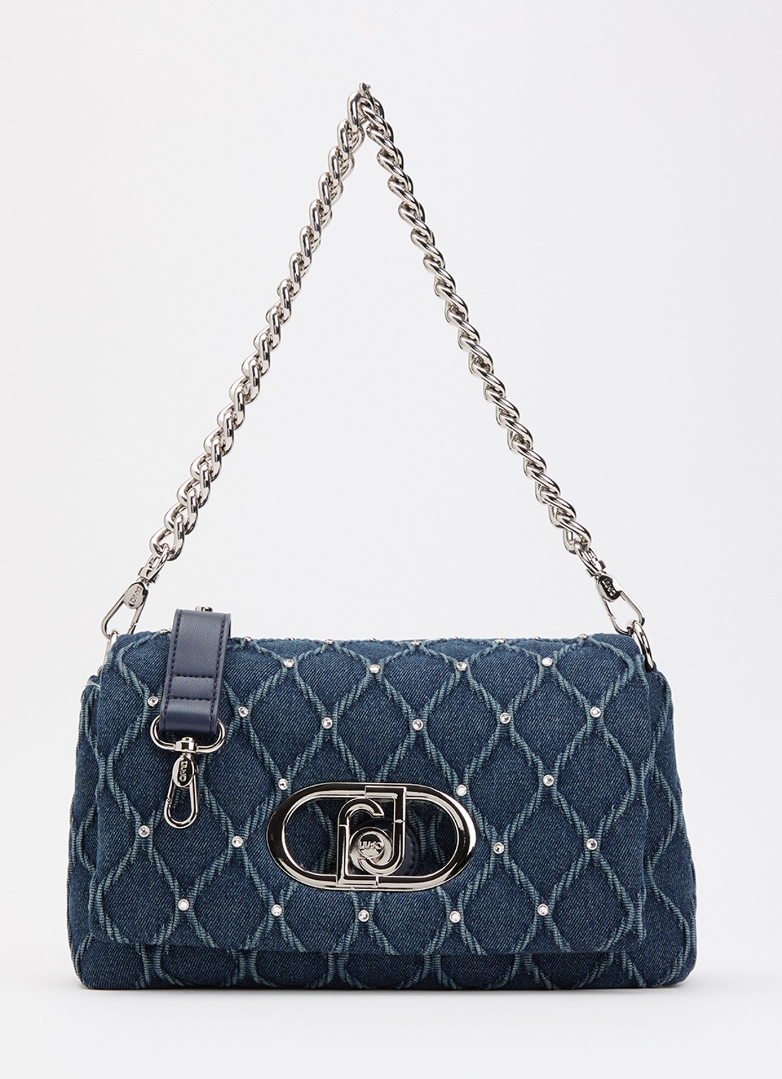 Liu Jo La puffy schoudertas van denim met afneembare schouderriem  - voorkant 5 indigo
