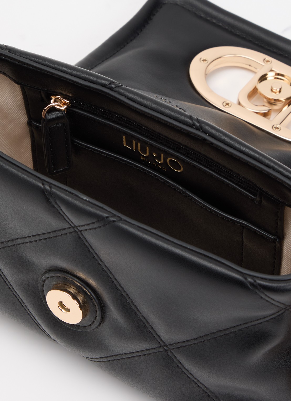 Liu Jo LaPuffy Small schoudertas met afneembare schouderriem - detail zwart