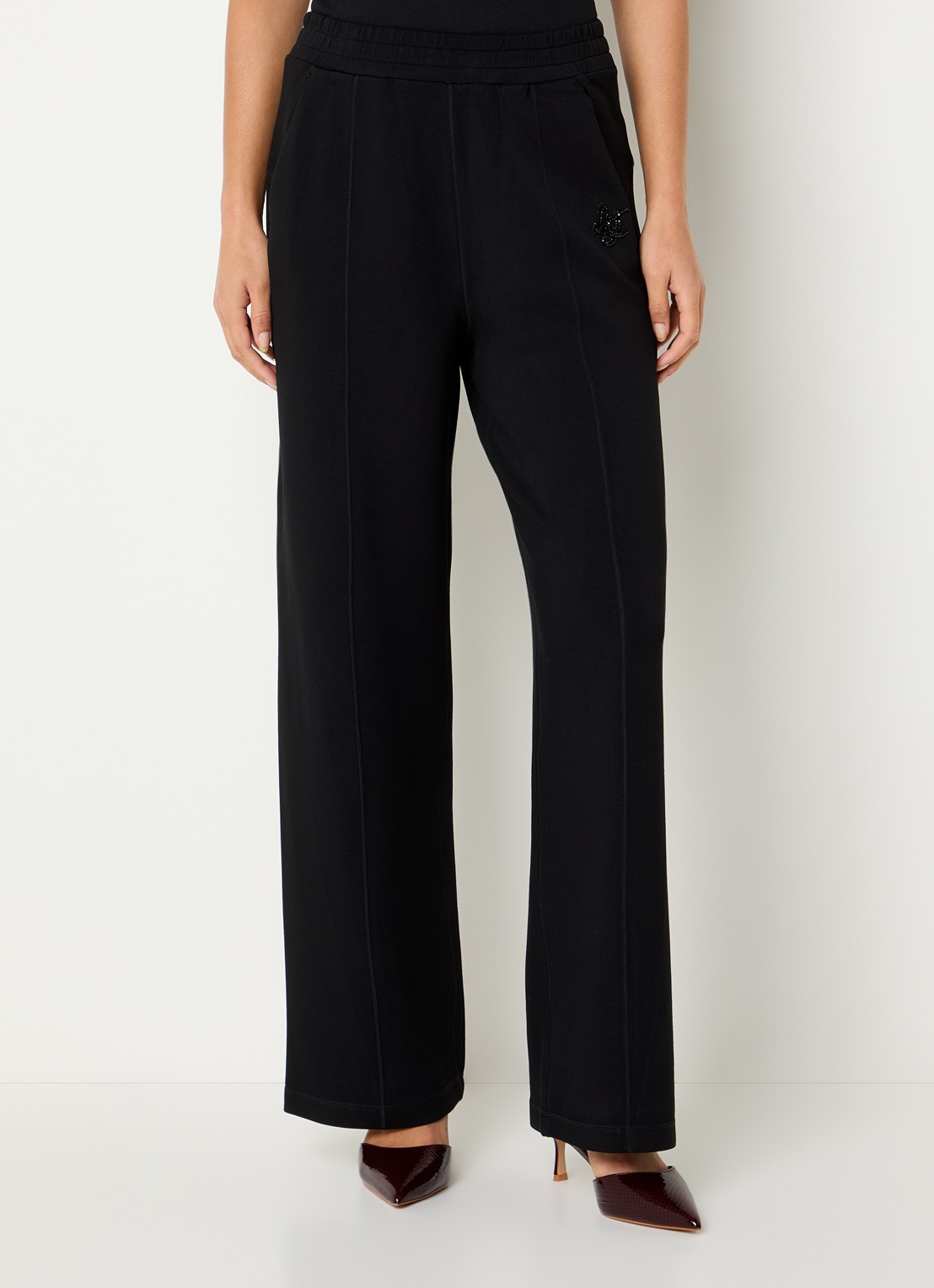 Liu Jo Low waist loose fit loungebroek met strass - detail 3 zwart