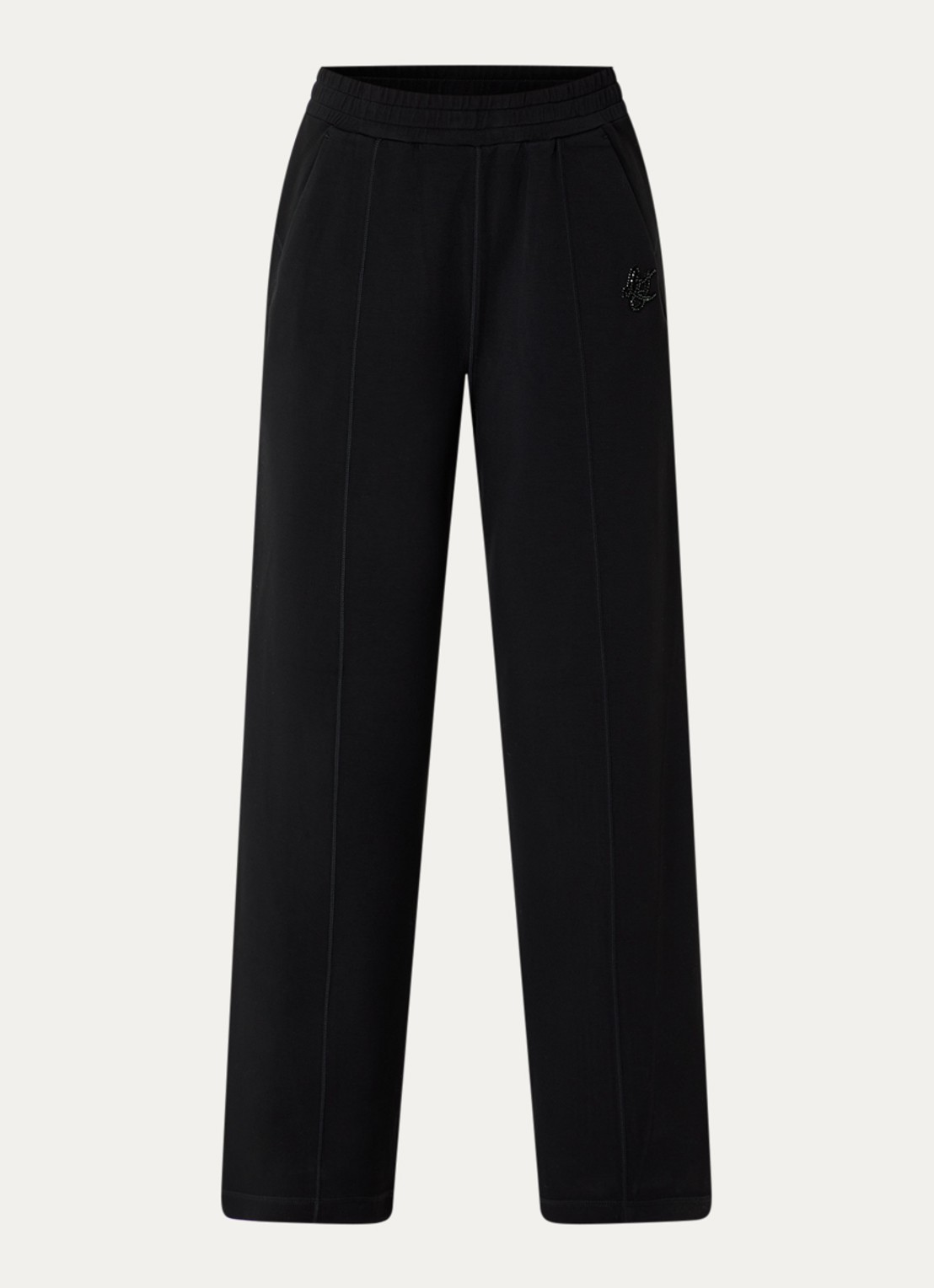 Liu Jo Low waist loose fit loungebroek met strass - voorkant zwart