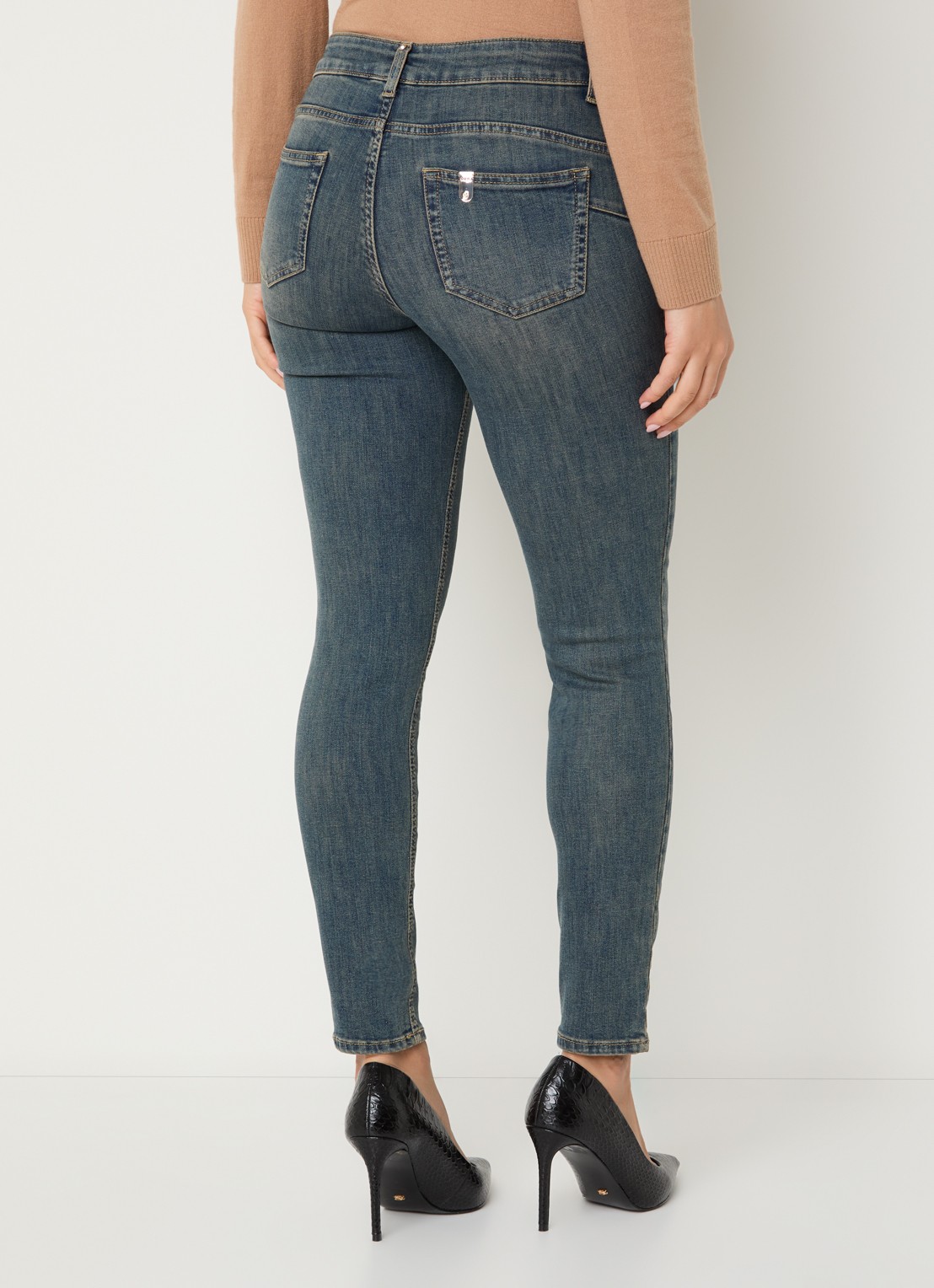 Liu Jo Low waist skinny fit jeans met gekleurde wassing - achterkant indigo
