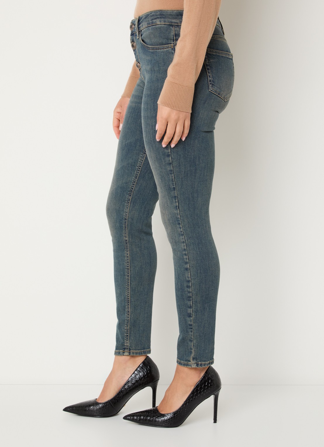 Liu Jo Low waist skinny fit jeans met gekleurde wassing - detail 5 indigo