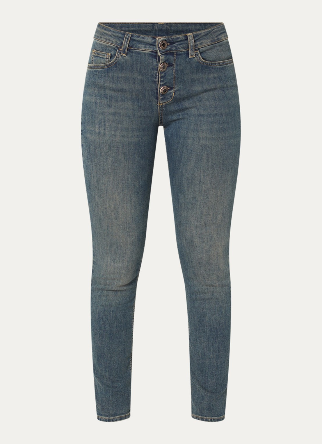 Liu Jo Low waist skinny fit jeans met gekleurde wassing - voorkant 2 indigo