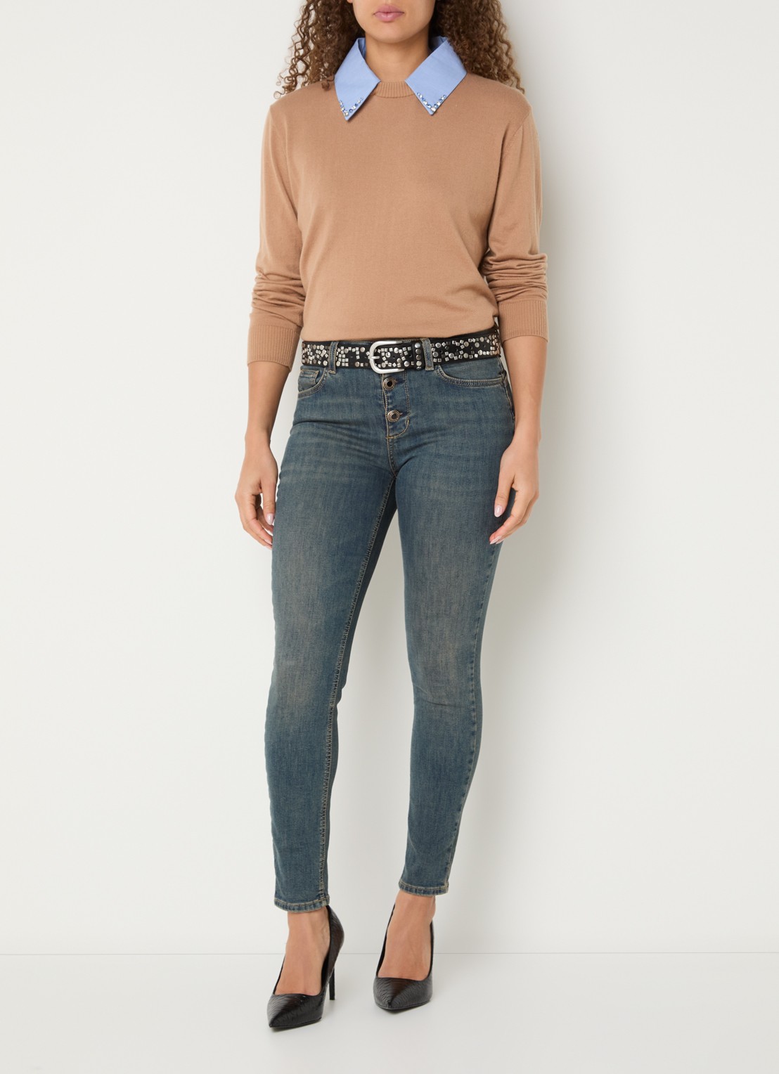 Liu Jo Low waist skinny fit jeans met gekleurde wassing - voorkant 3 indigo