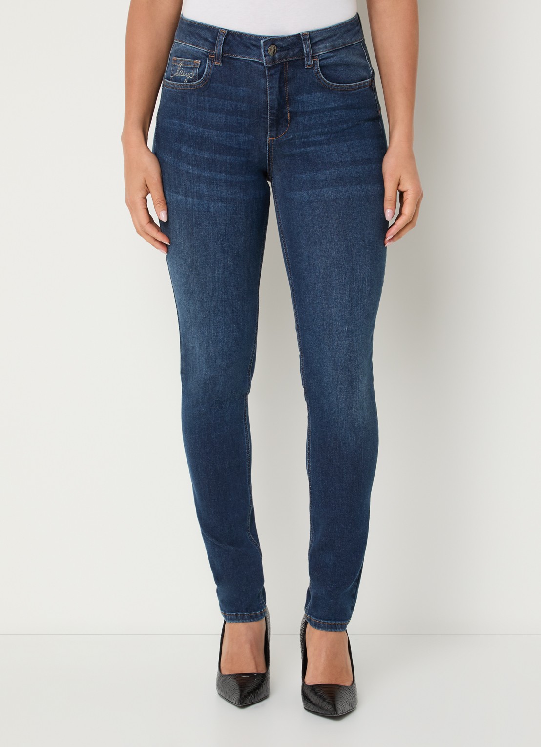 Liu Jo Low waist skinny fit jeans met medium wassing - detail 4 indigo
