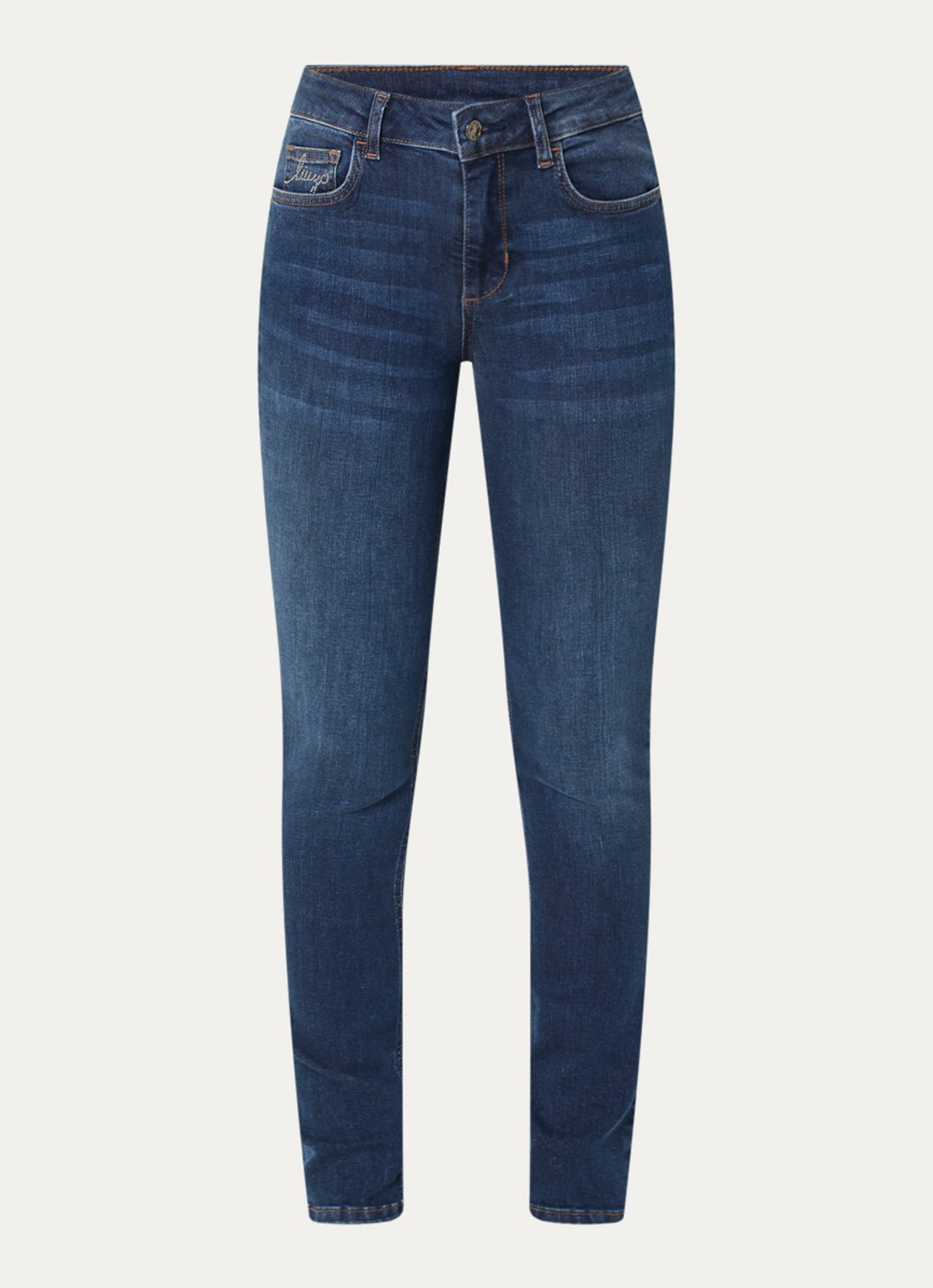 Liu Jo Low waist skinny fit jeans met medium wassing - voorkant 2 indigo