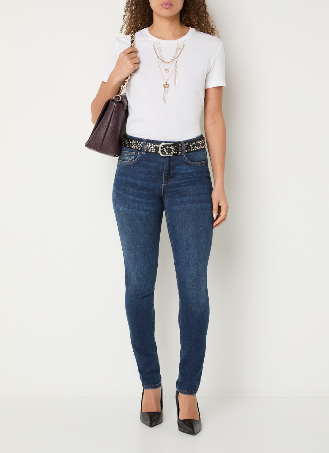 Liu Jo Low waist skinny fit jeans met medium wassing - voorkant 3 indigo