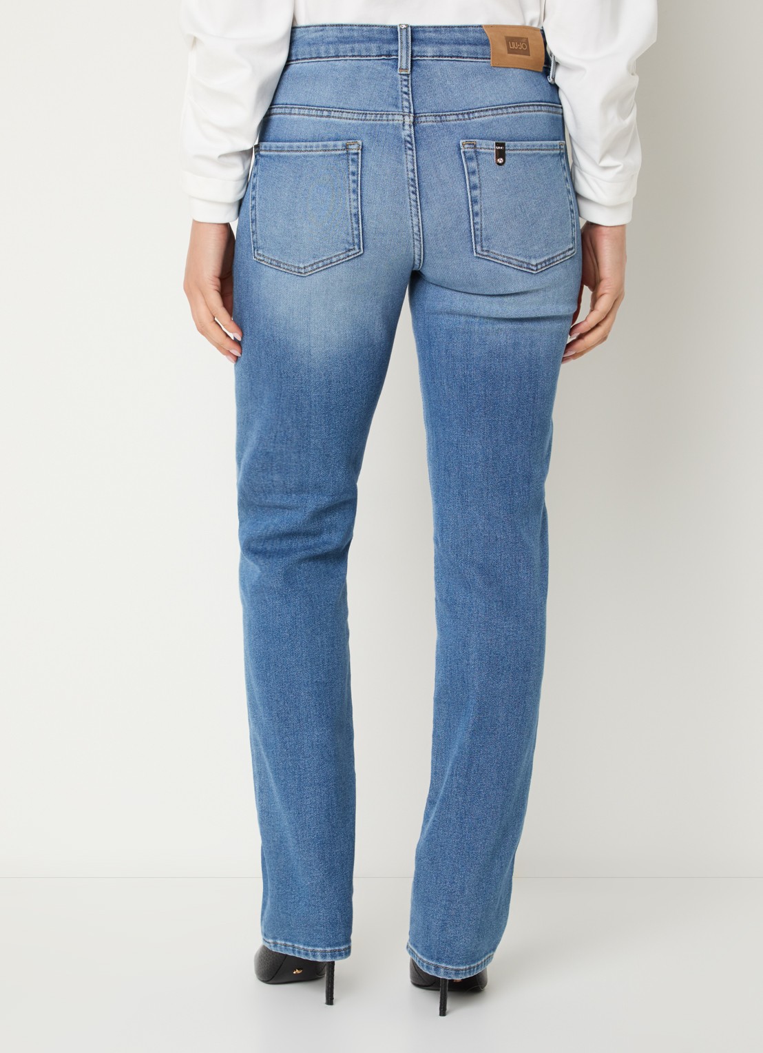 Liu Jo Low waist skinny jeans met lichte wassing - achterkant 3 indigo